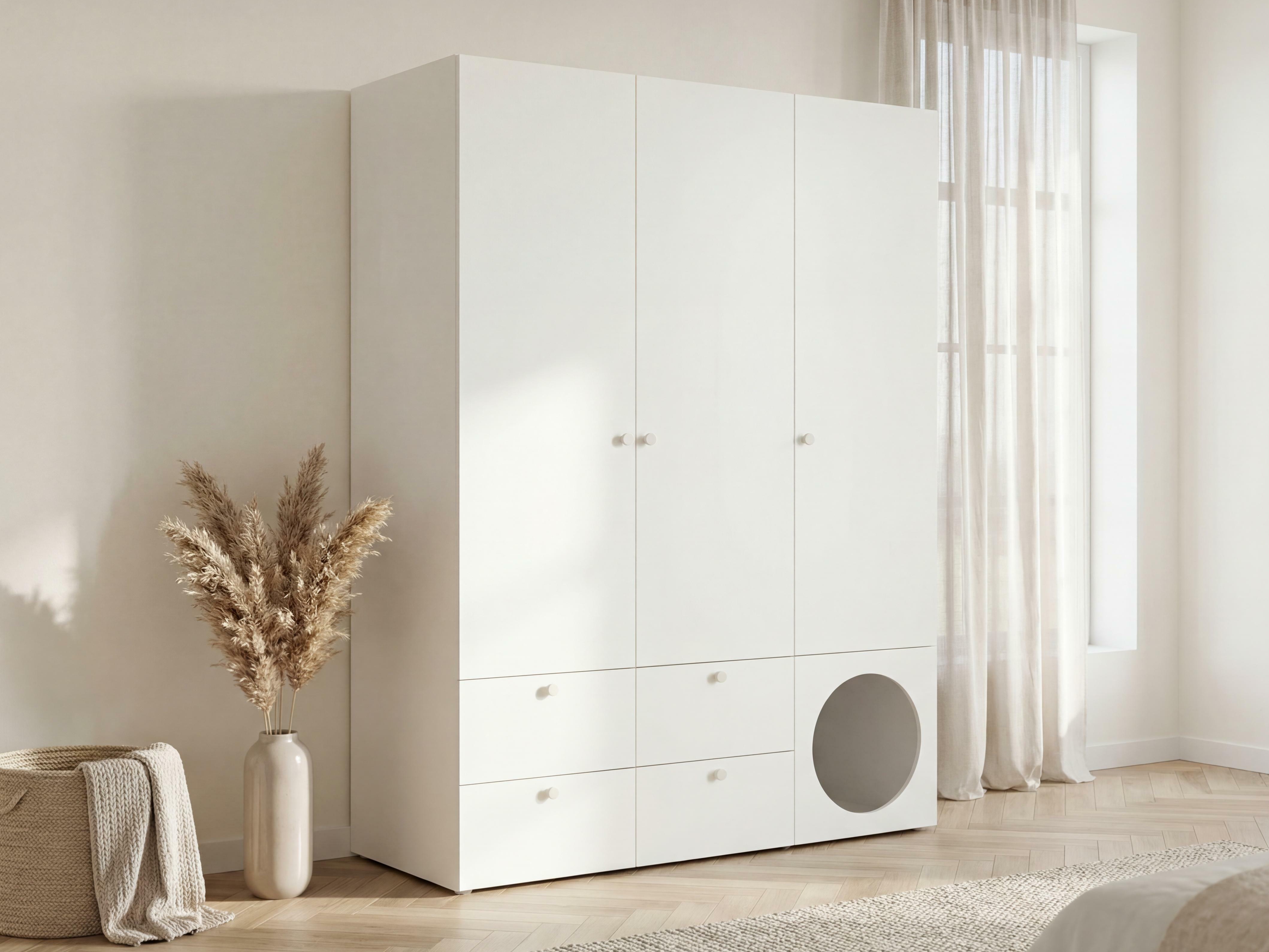 Kleiderschrank Tornolo 112 (Weiss + Grau)
