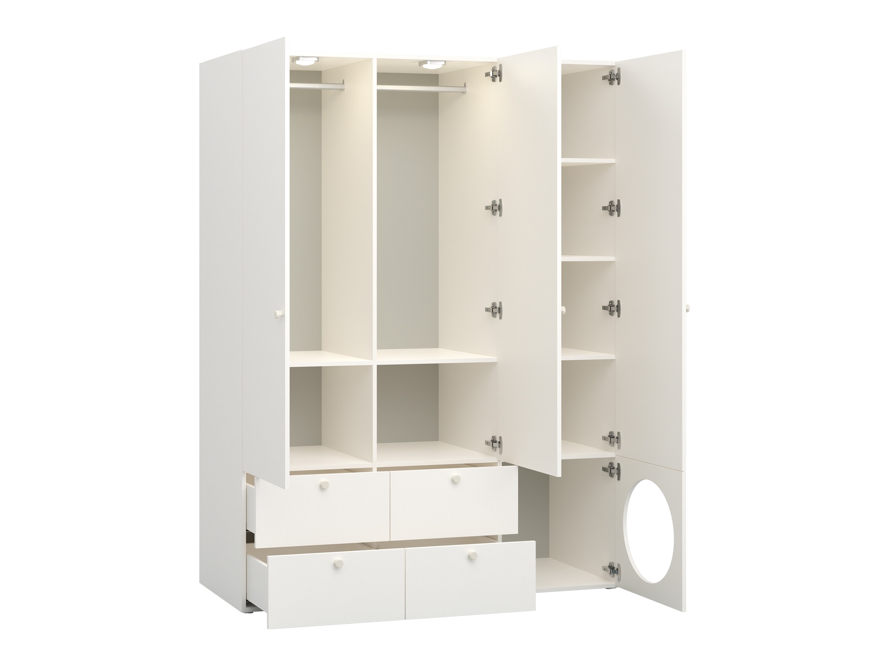 Kleiderschrank Tornolo 112 (Weiss + Grau)