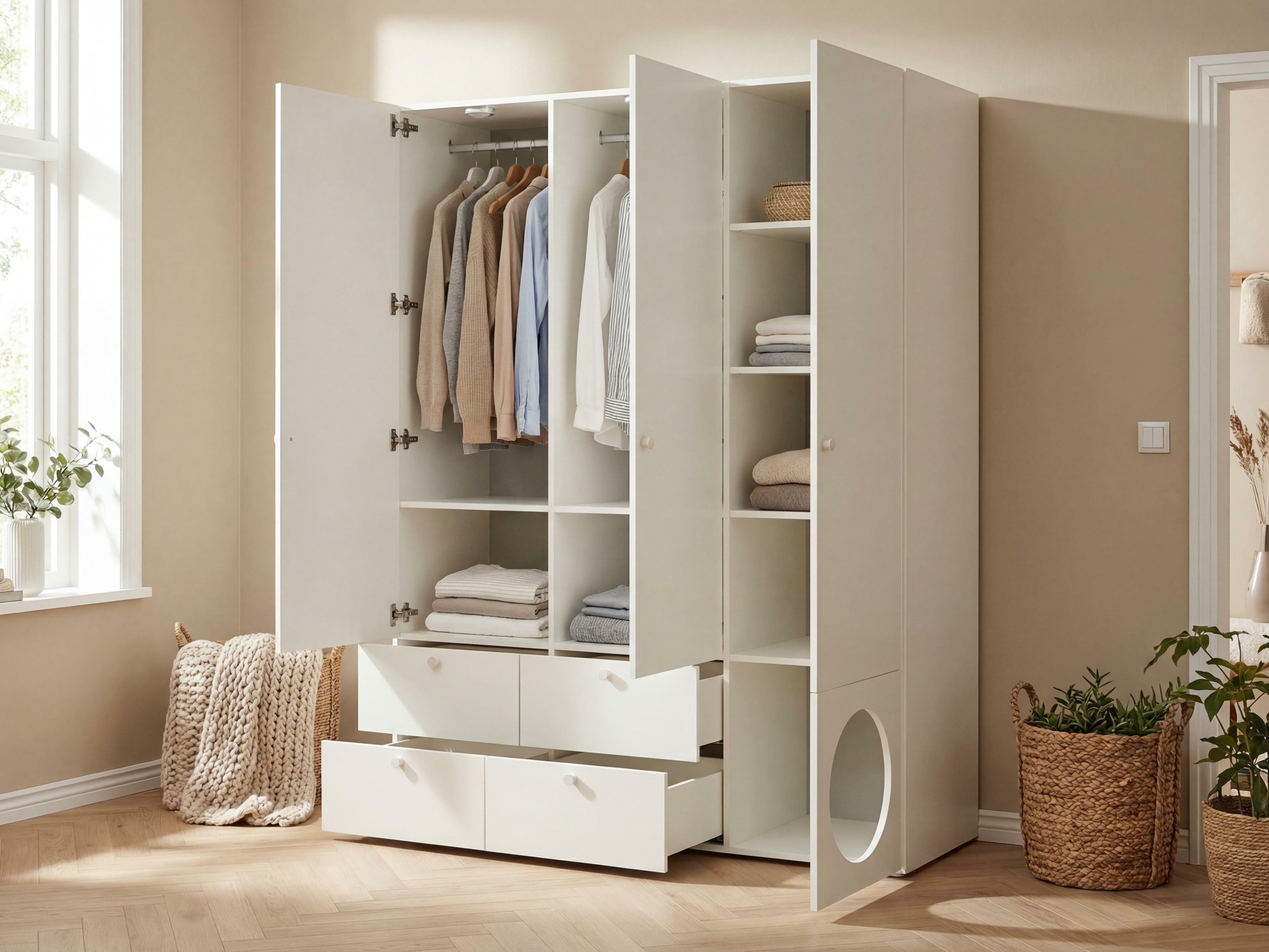Kleiderschrank Tornolo 112 (Weiss + Grau)