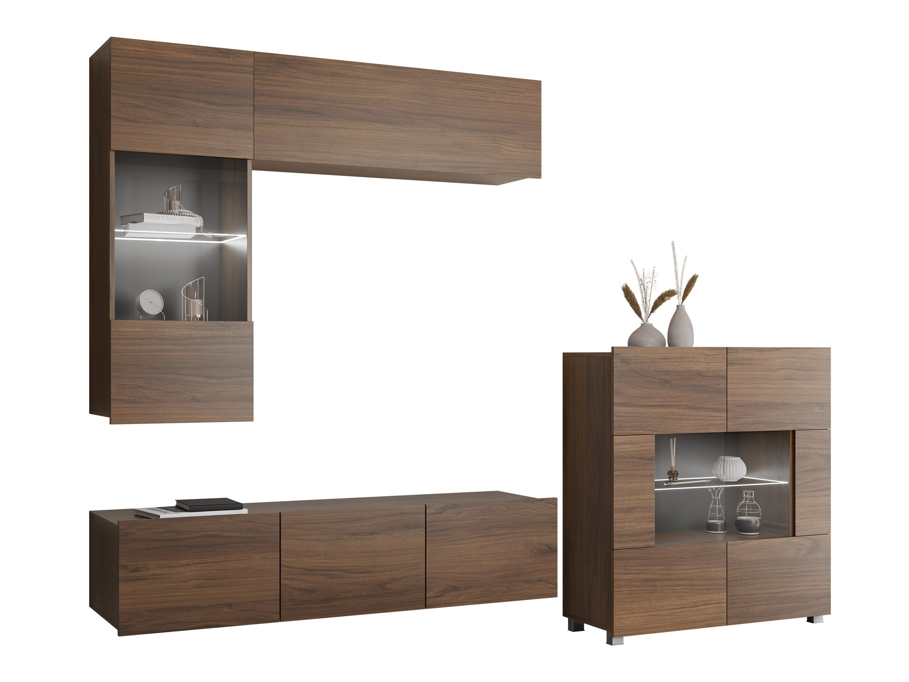 Wohnzimmer-Set Remus III (Walnussholzoptik)