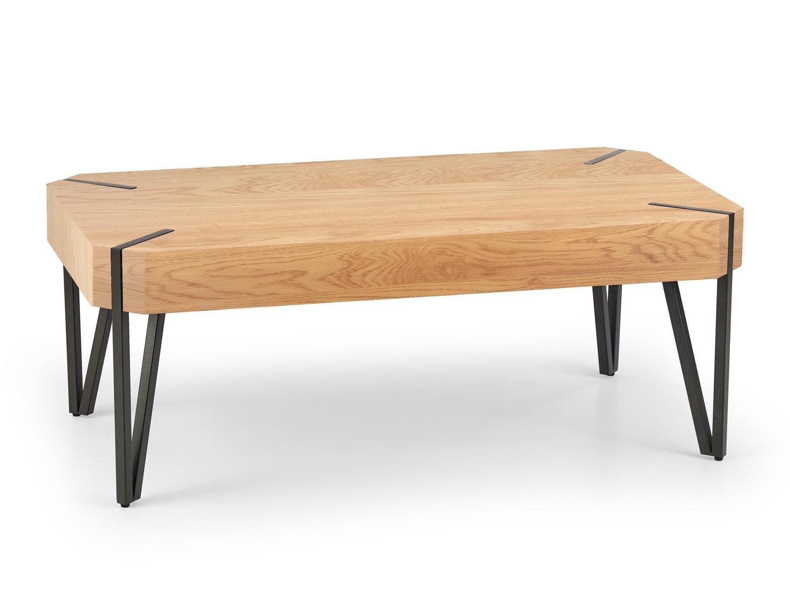 Couchtisch Houston 303 (Goldene Eichenholzoptik + Schwarz)