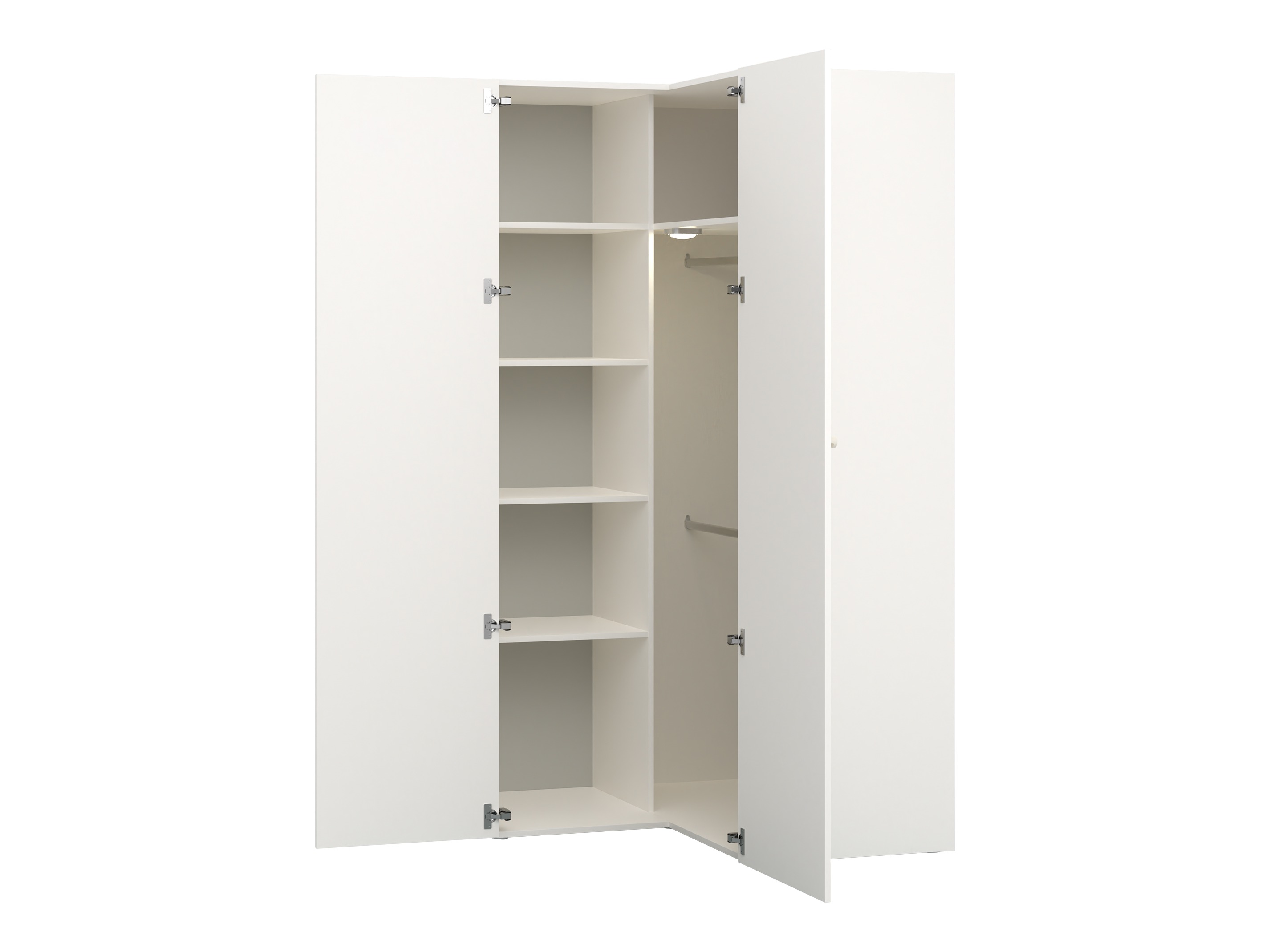Eckkleiderschrank Tornolo 113 (Weiss + Grau)