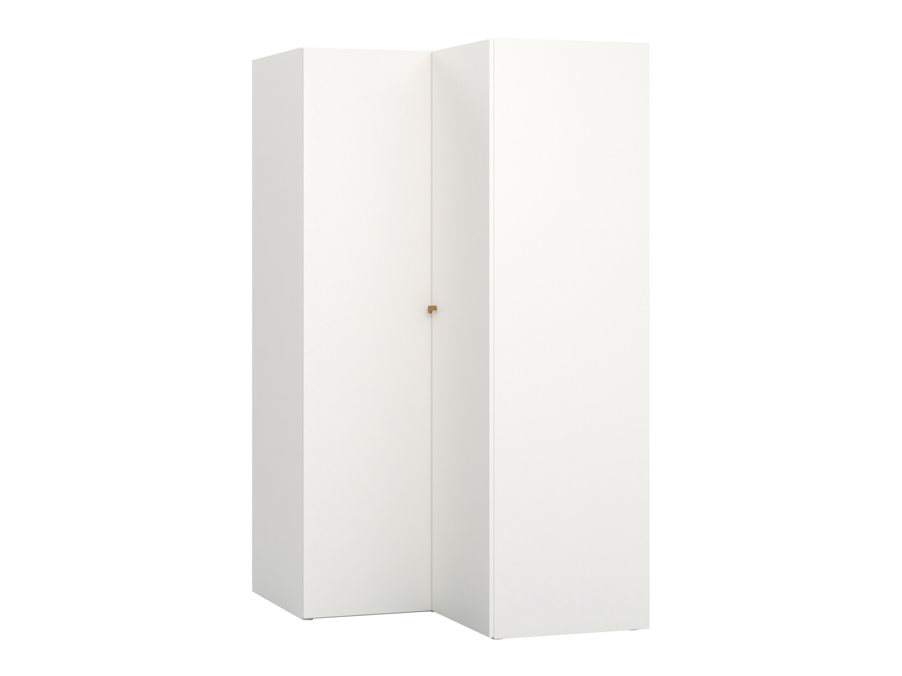 Eckkleiderschrank Tornolo 113 (Weiss + Hell Eichenholzoptik)