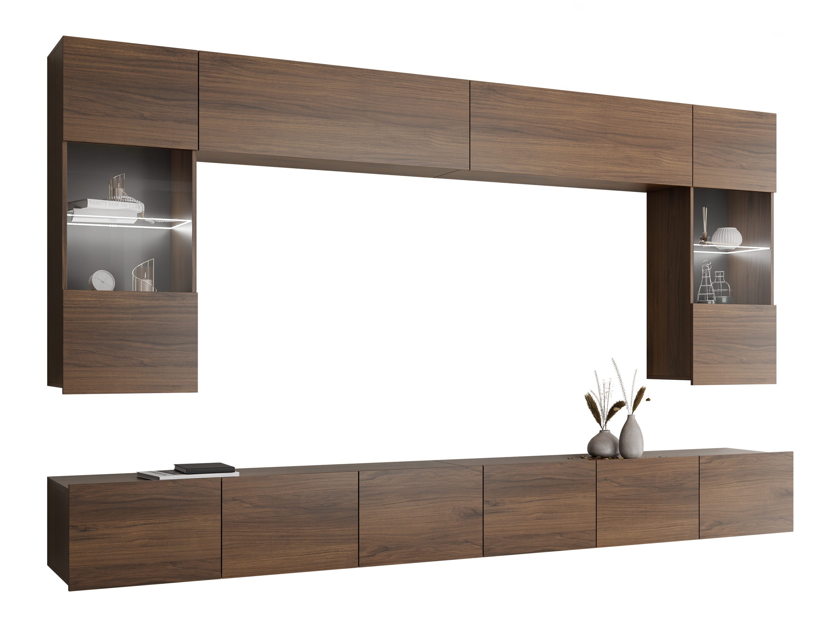 Wohnzimmer-Set Remus I (Walnussholzoptik)