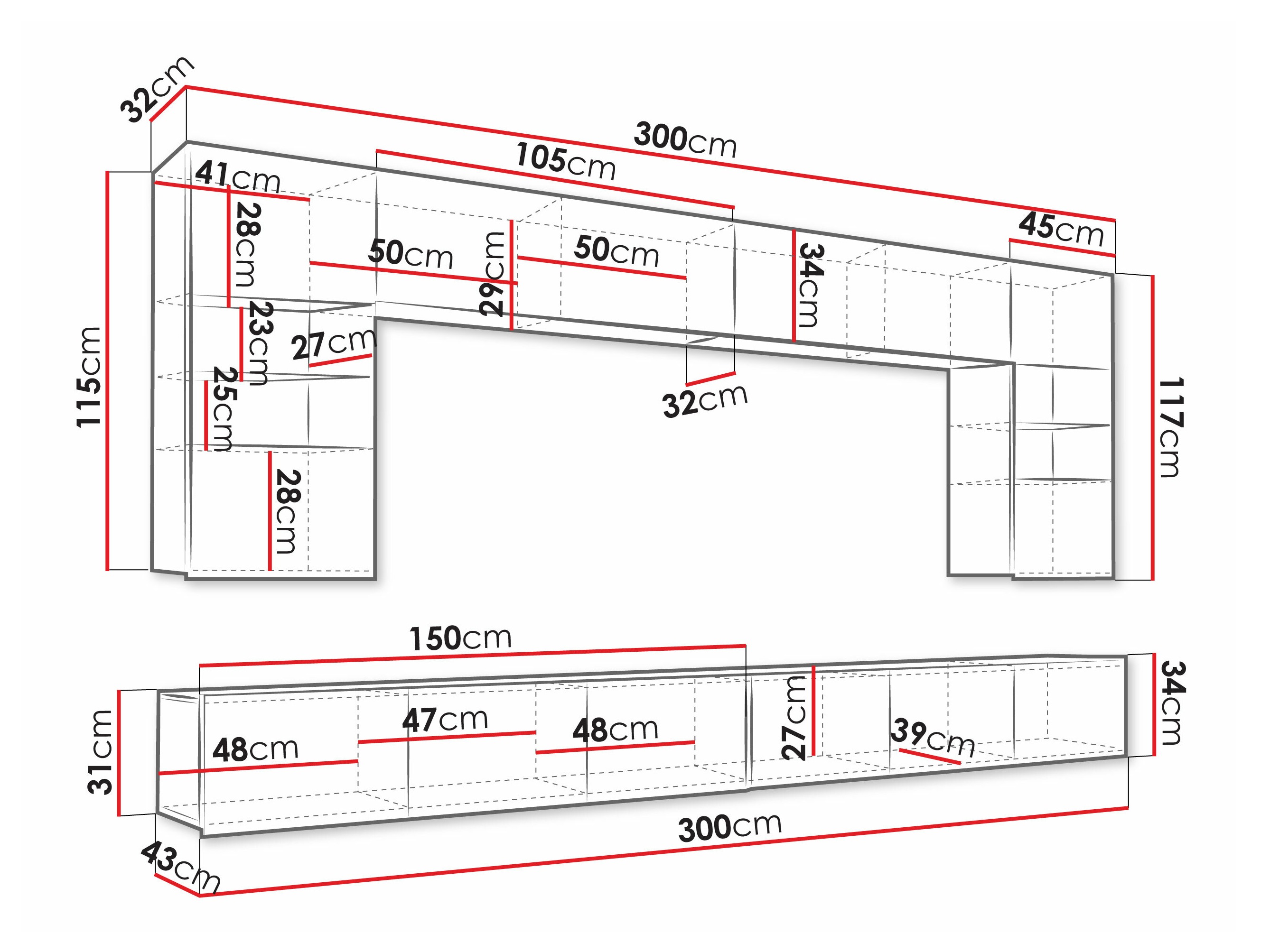 Wohnzimmer-Sets Remus I (Weiss + Weiss glänzend)