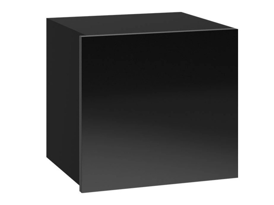 Hängeschrank Remus II (Schwarz + Schwarz glänzend)