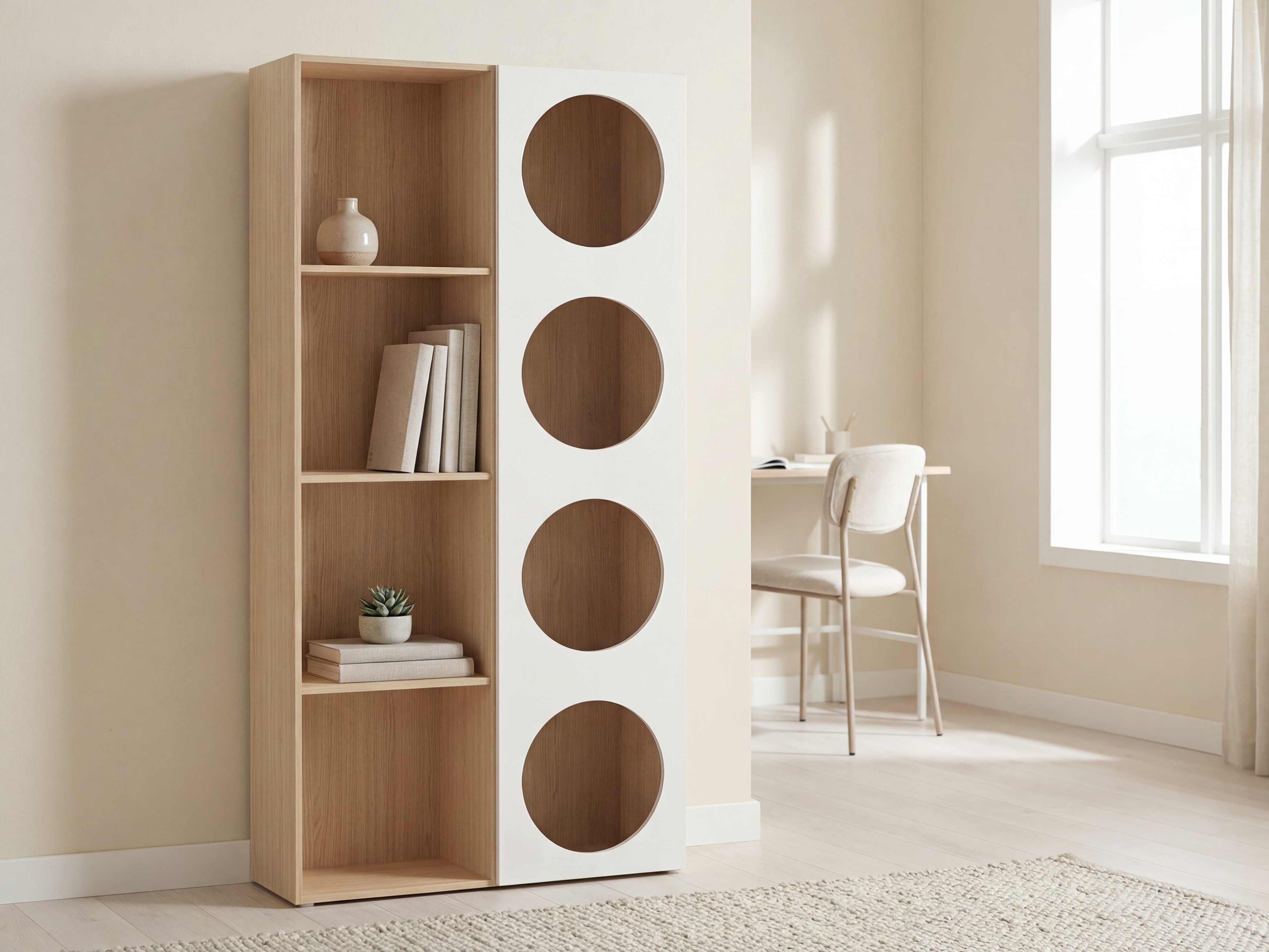 Regal Tornolo 117 (Eichenholzoptik hell + Weiss)