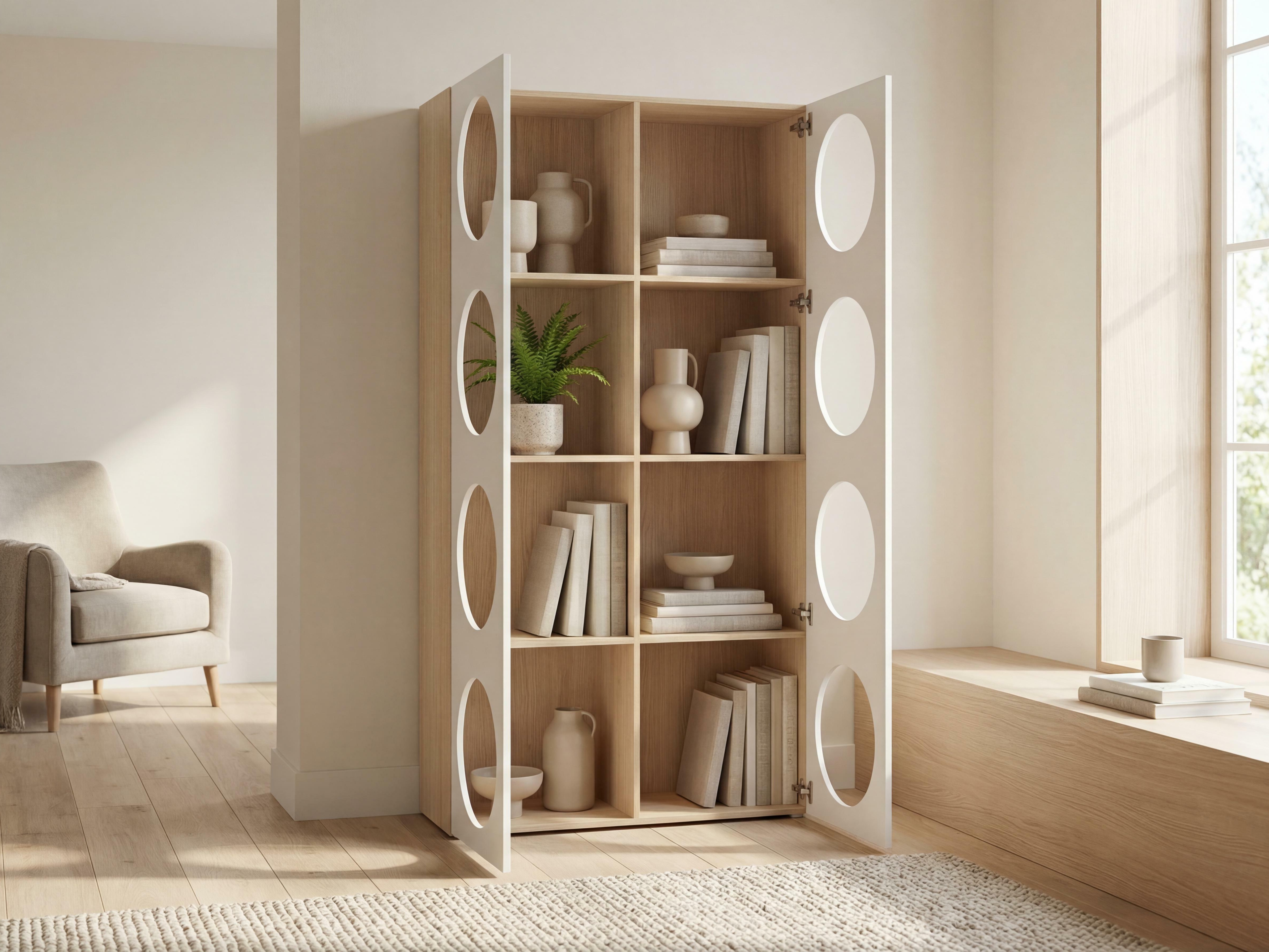 Regal Tornolo 118 (Eichenholzoptik hell + Weiss)