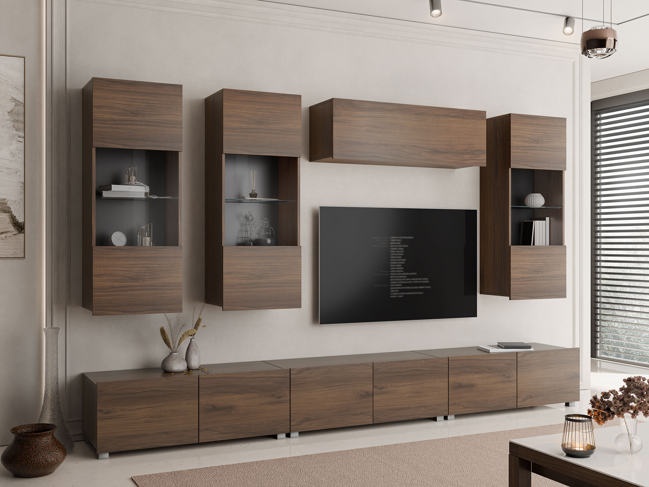 Wohnzimmer-Set Remus XI (Walnussholzoptik)