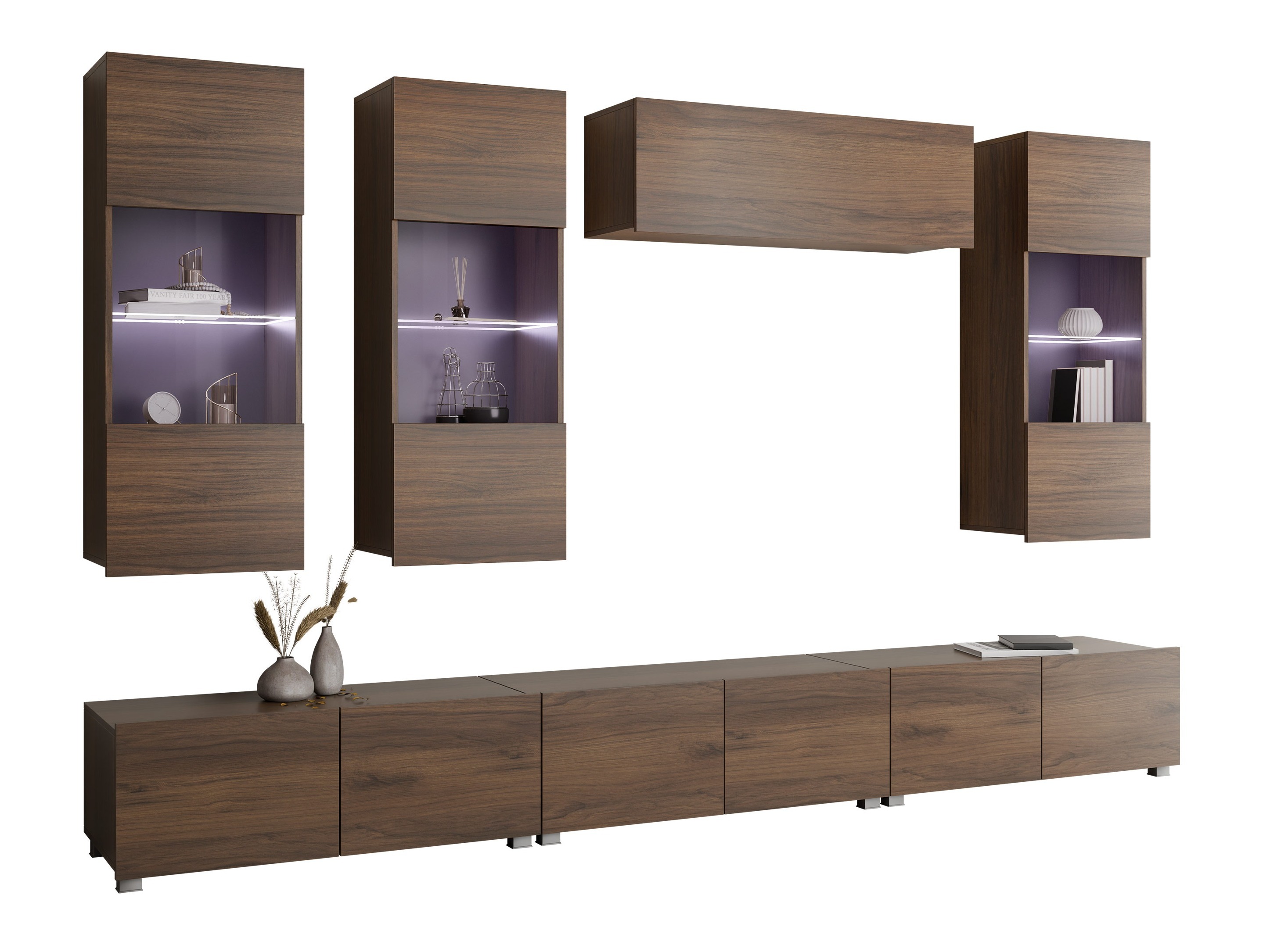 Wohnzimmer-Set Remus XI (Walnussholzoptik)