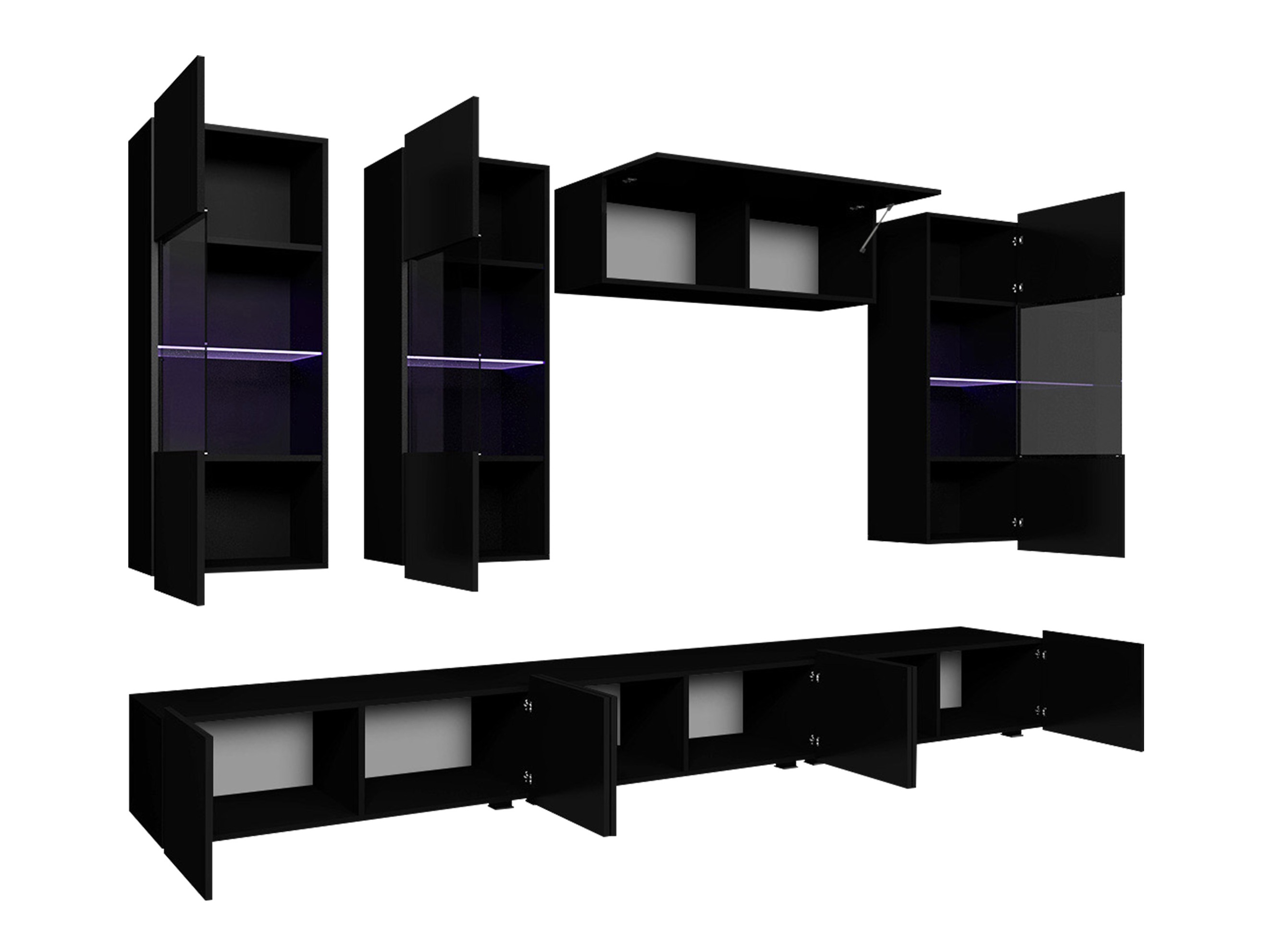 Wohnzimmer-Sets Tivdalu 121 (Weiss + Weiss glänzend)