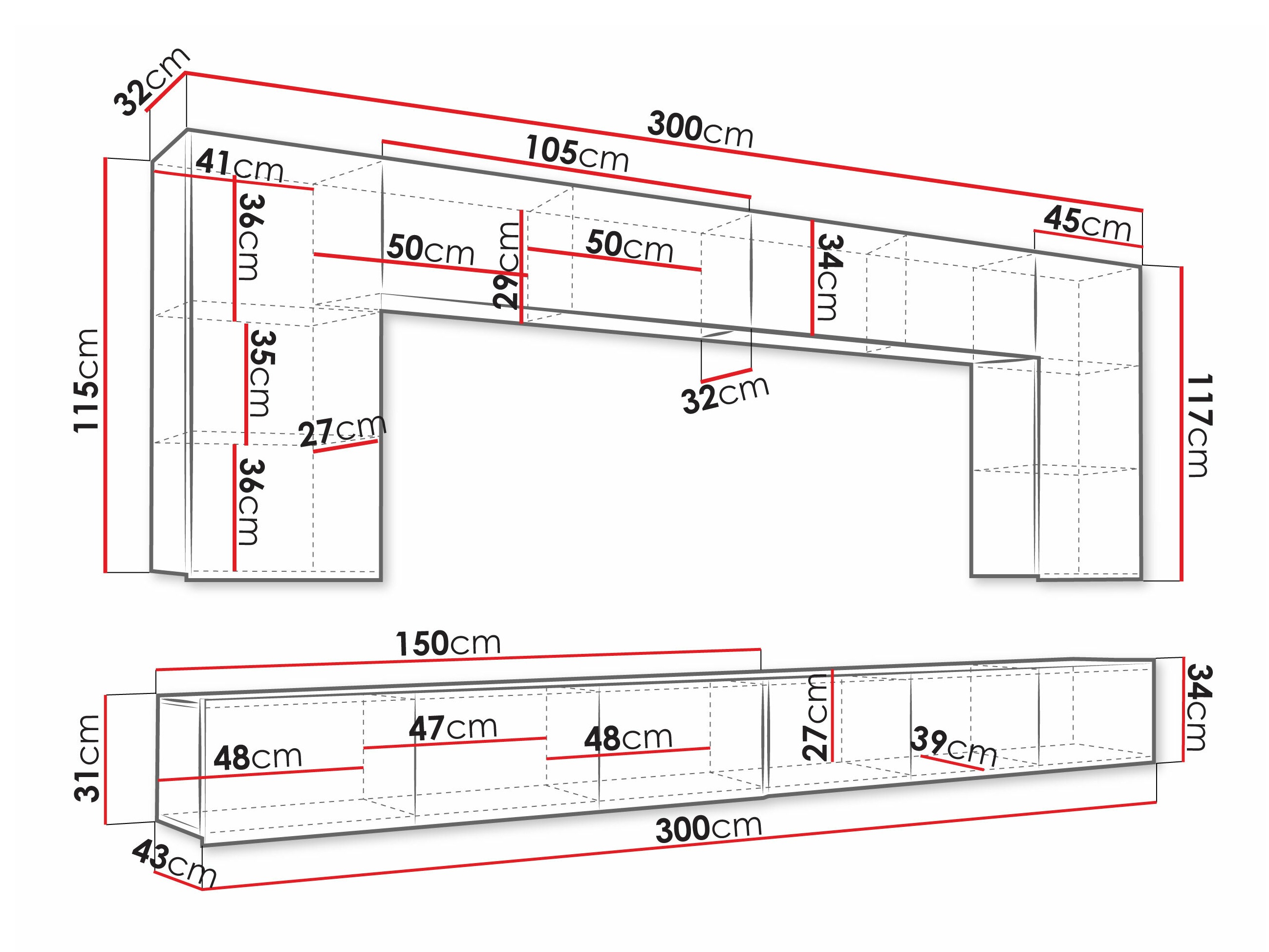 Wohnzimmer-Sets Tivdalu 135 (Weiss + Weiss glänzend)