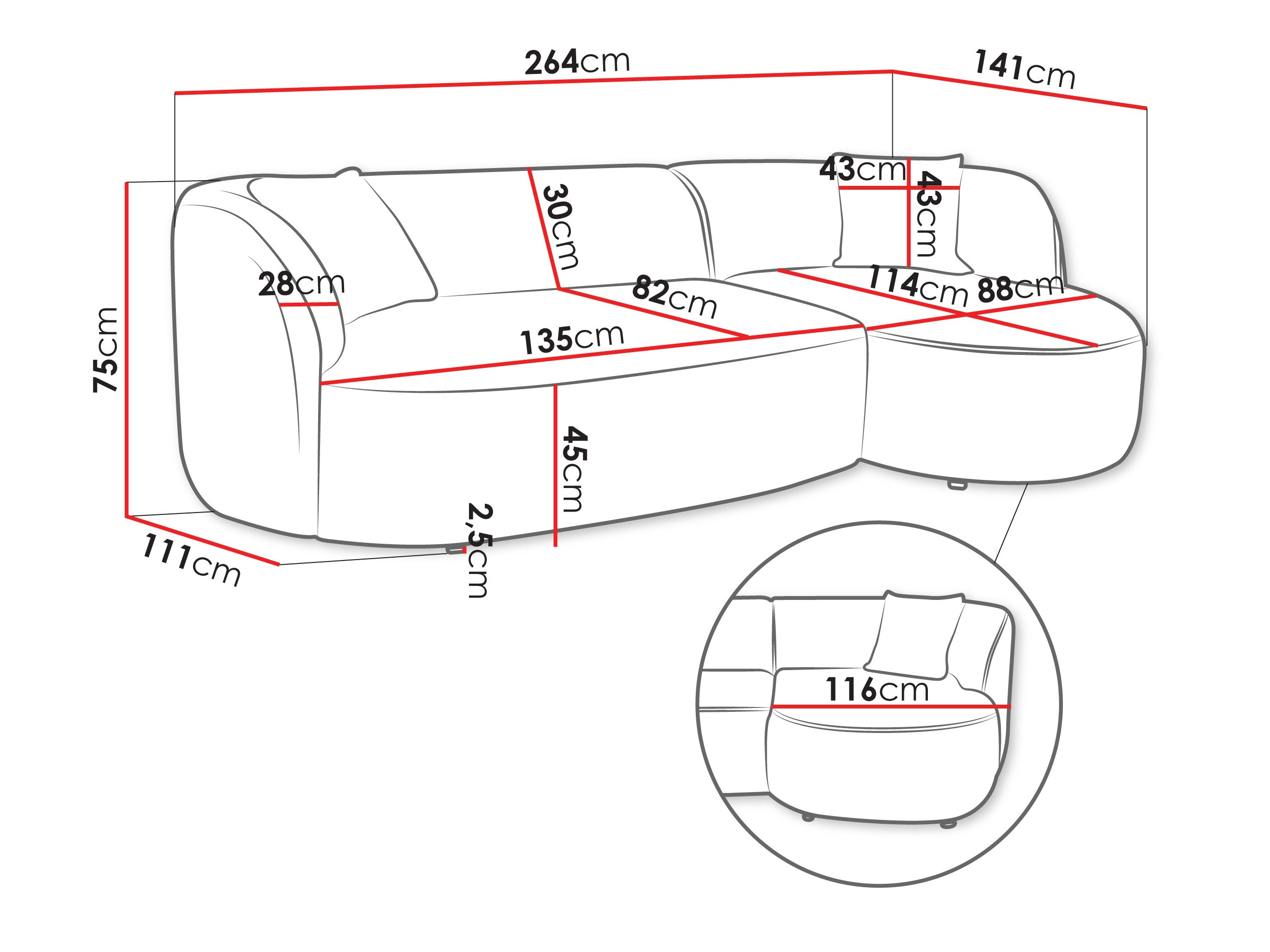 Ecksofa TrendyNest 122 (Euphoria 01)
