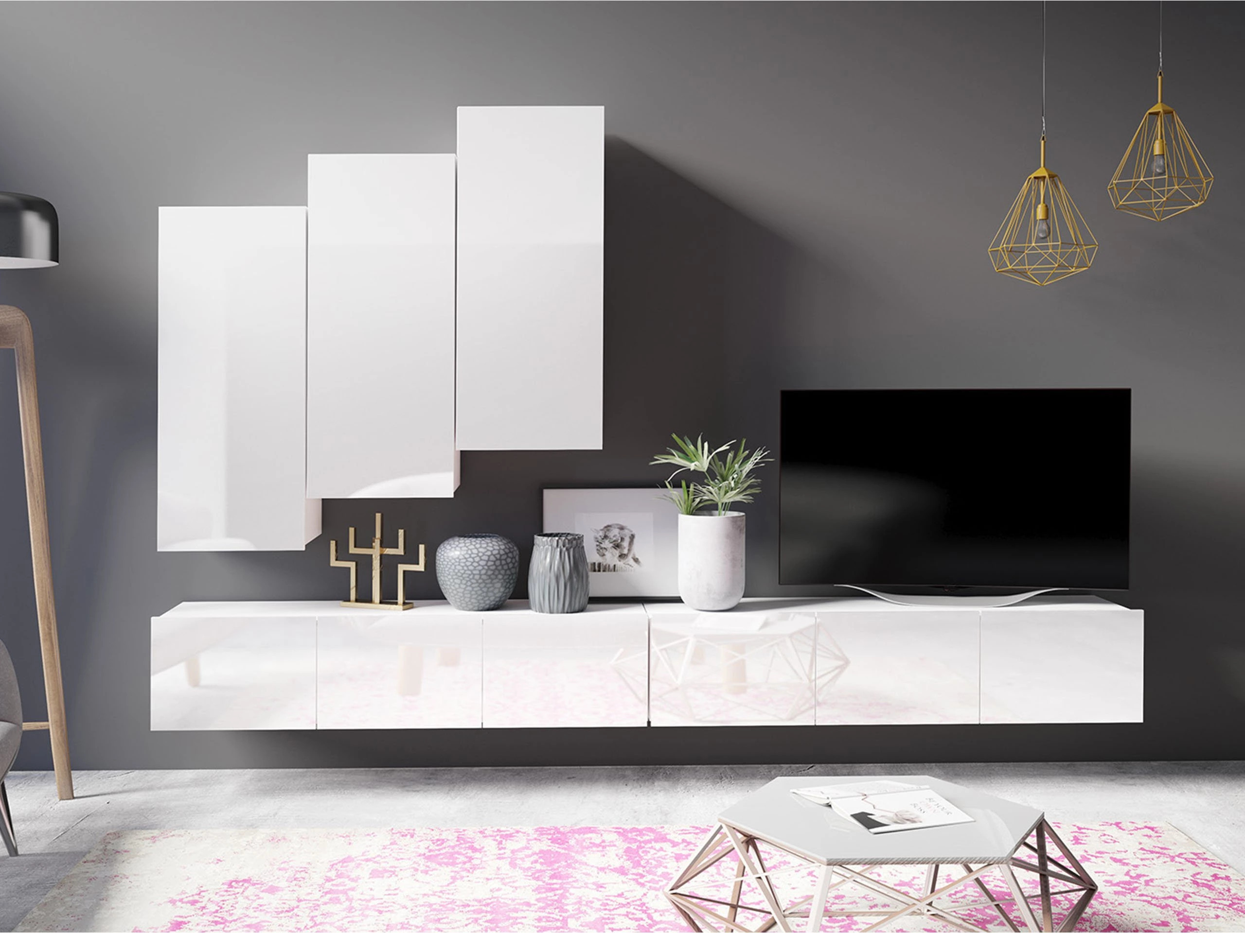 Wohnzimmer-Sets Remus XX (Weiss)