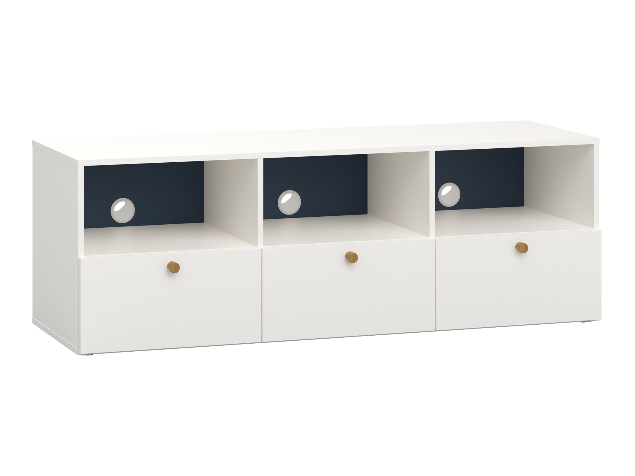 TV-Möbel Tornolo 125 (Weiss + Indigo)