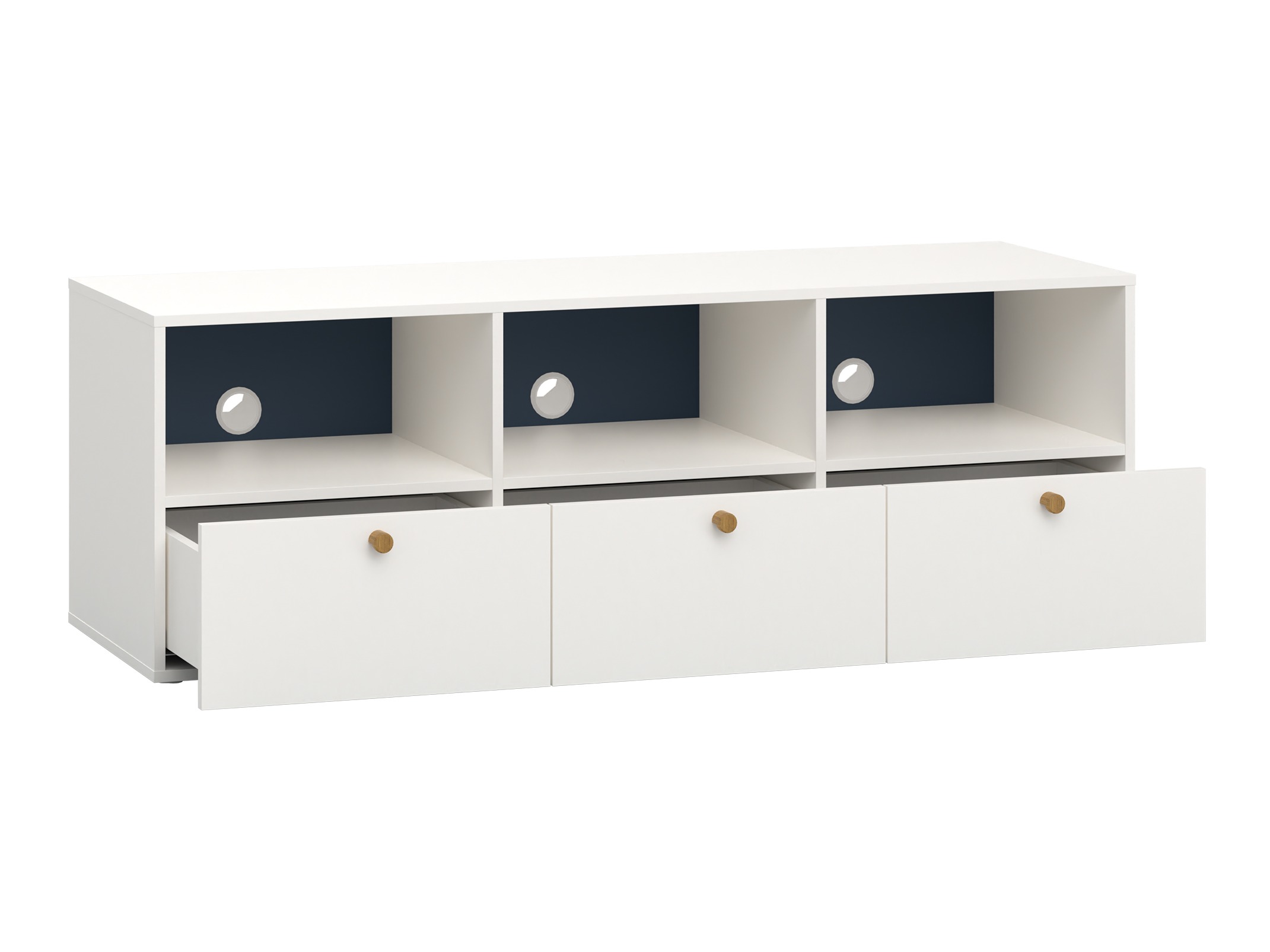 TV-Möbel Tornolo 125 (Weiss + Indigo)
