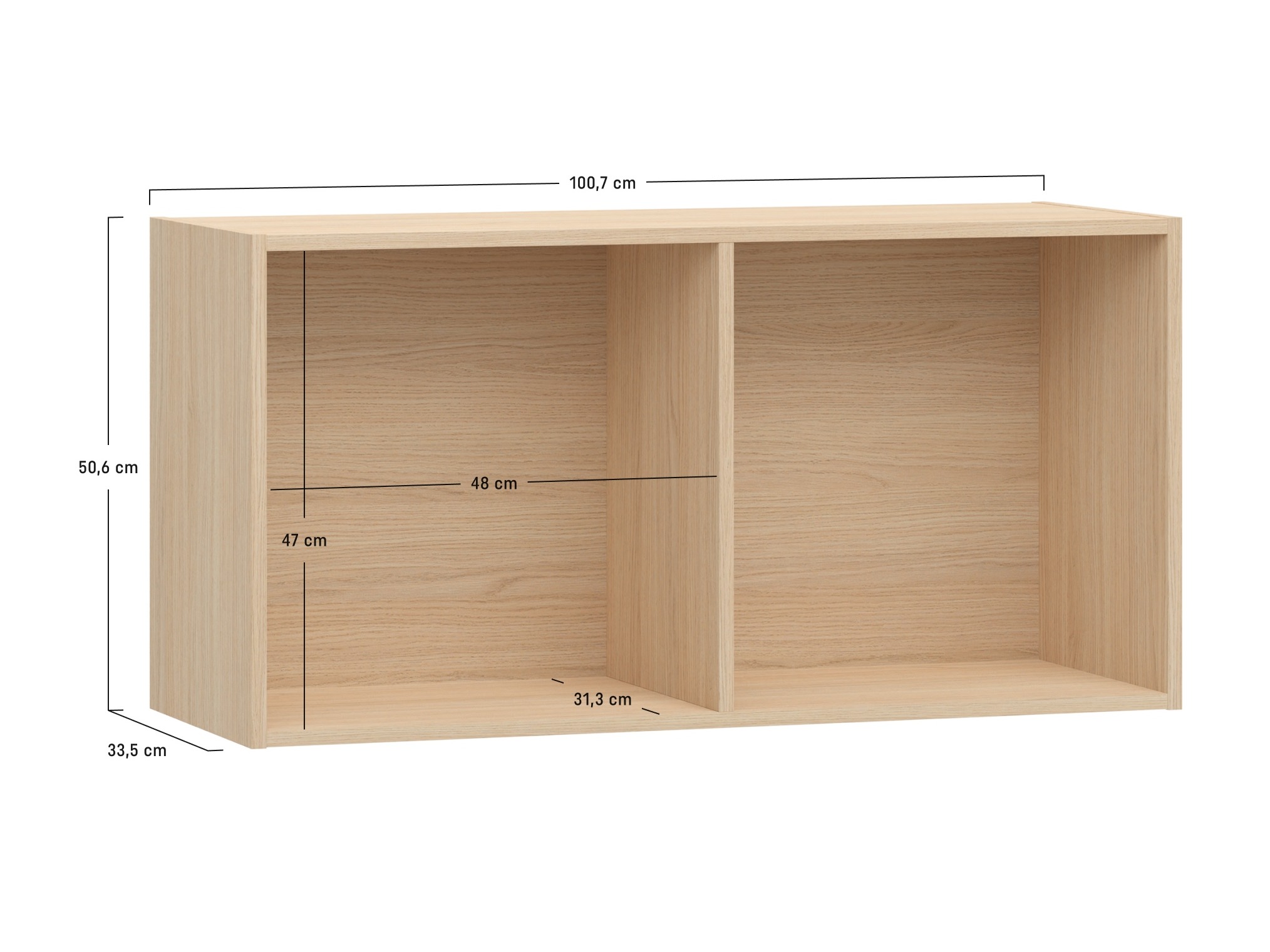 Wandregal Tornolo 124 (Eichenholzoptik hell)