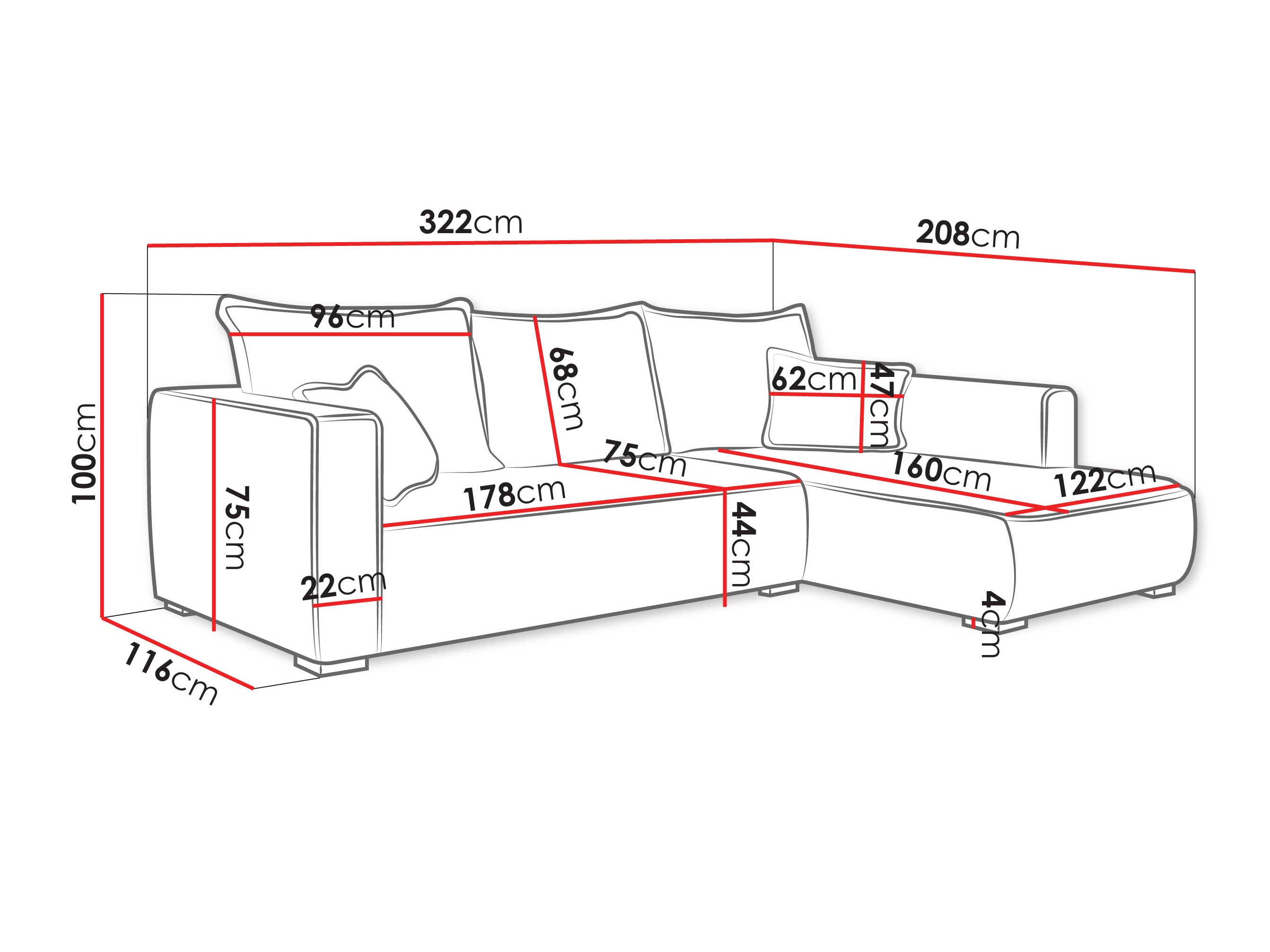 Ecksofa TrendyNest Circas (Tilia 85)