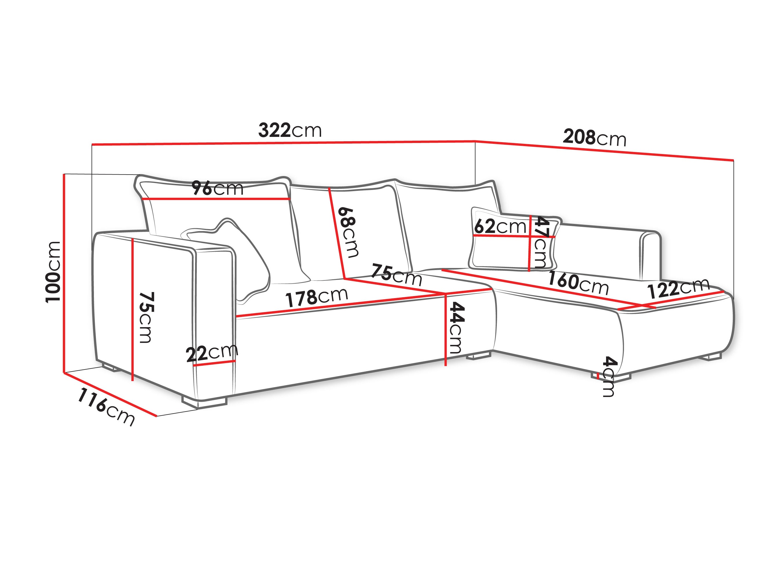 Ecksofa TrendyNest Circas (Tilia 86)