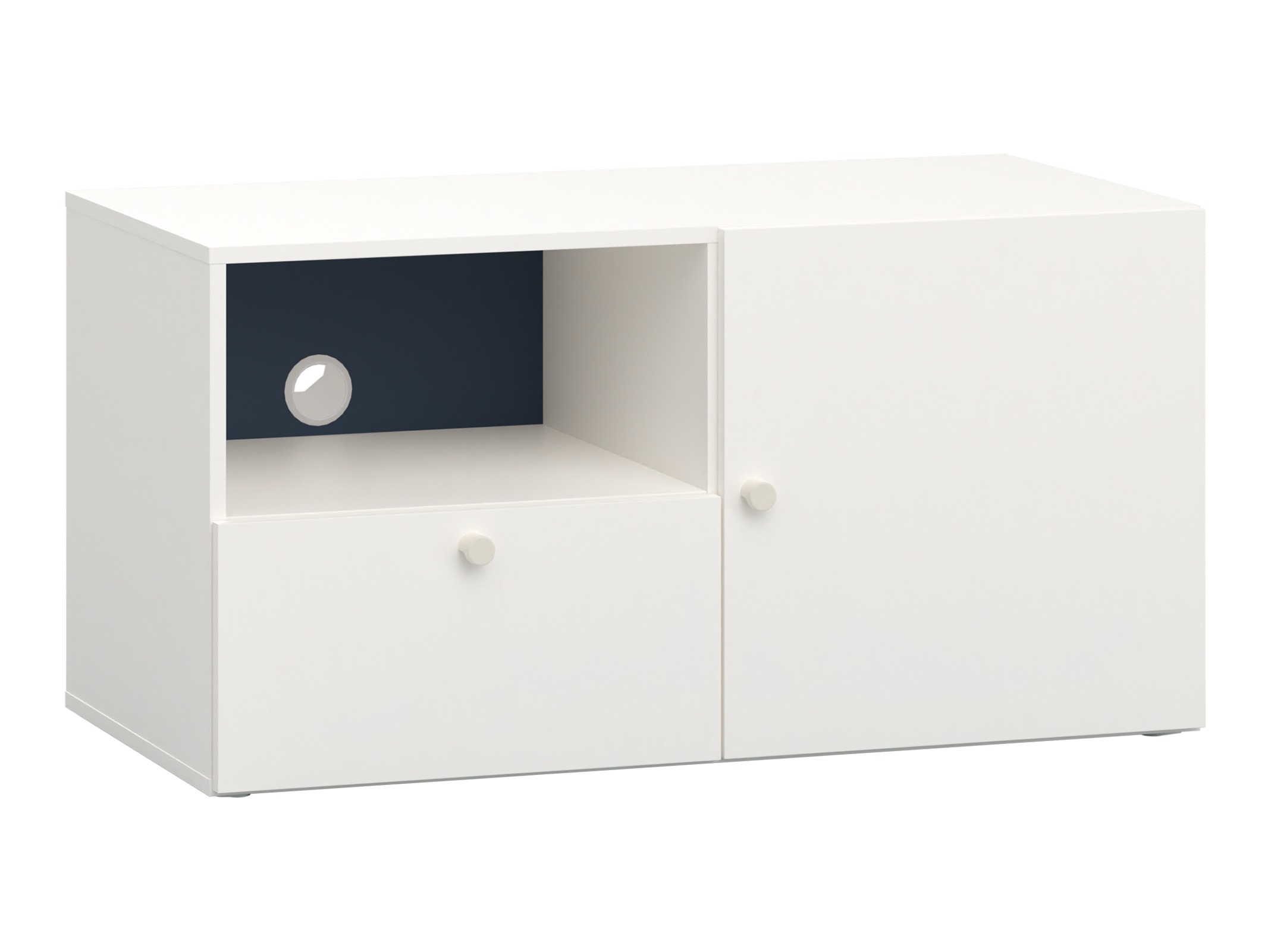 TV-Möbel Tornolo 126 (Weiss + Indigo)