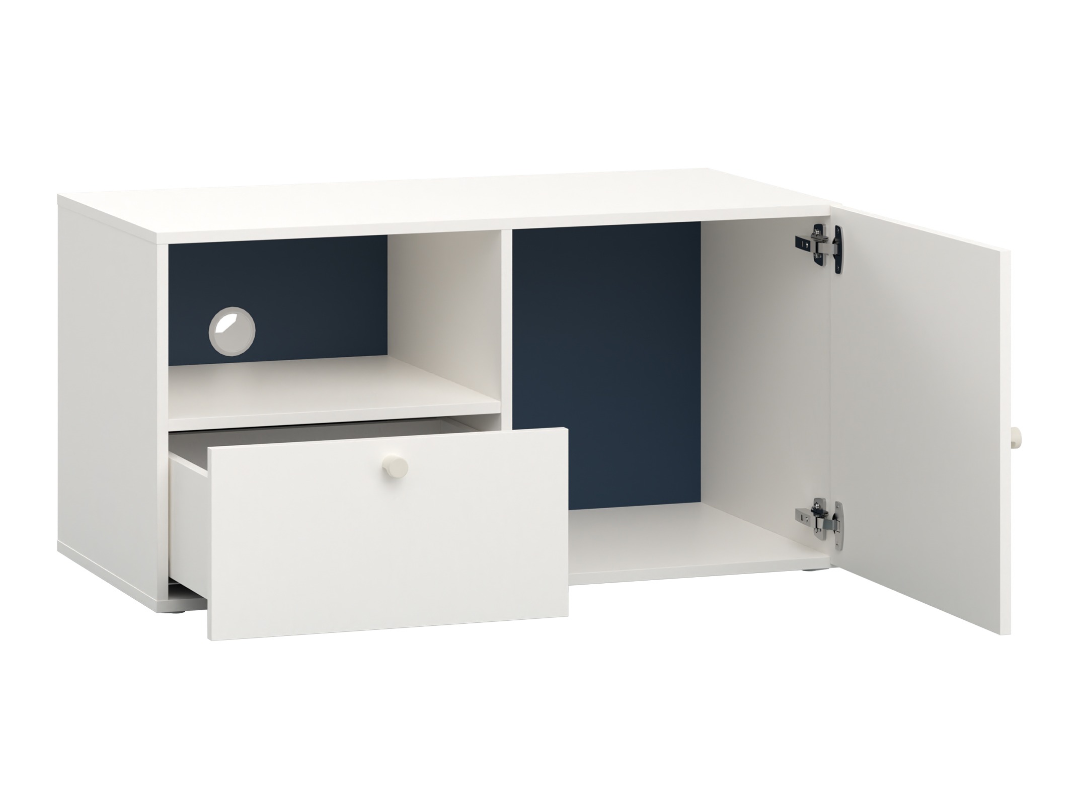 TV-Möbel Tornolo 126 (Weiss + Indigo)