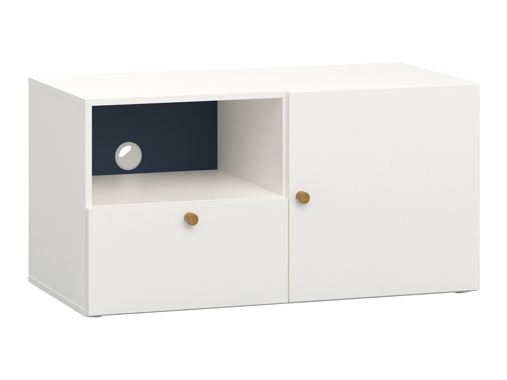 TV-Möbel Tornolo 126 (Weiss + Indigo)