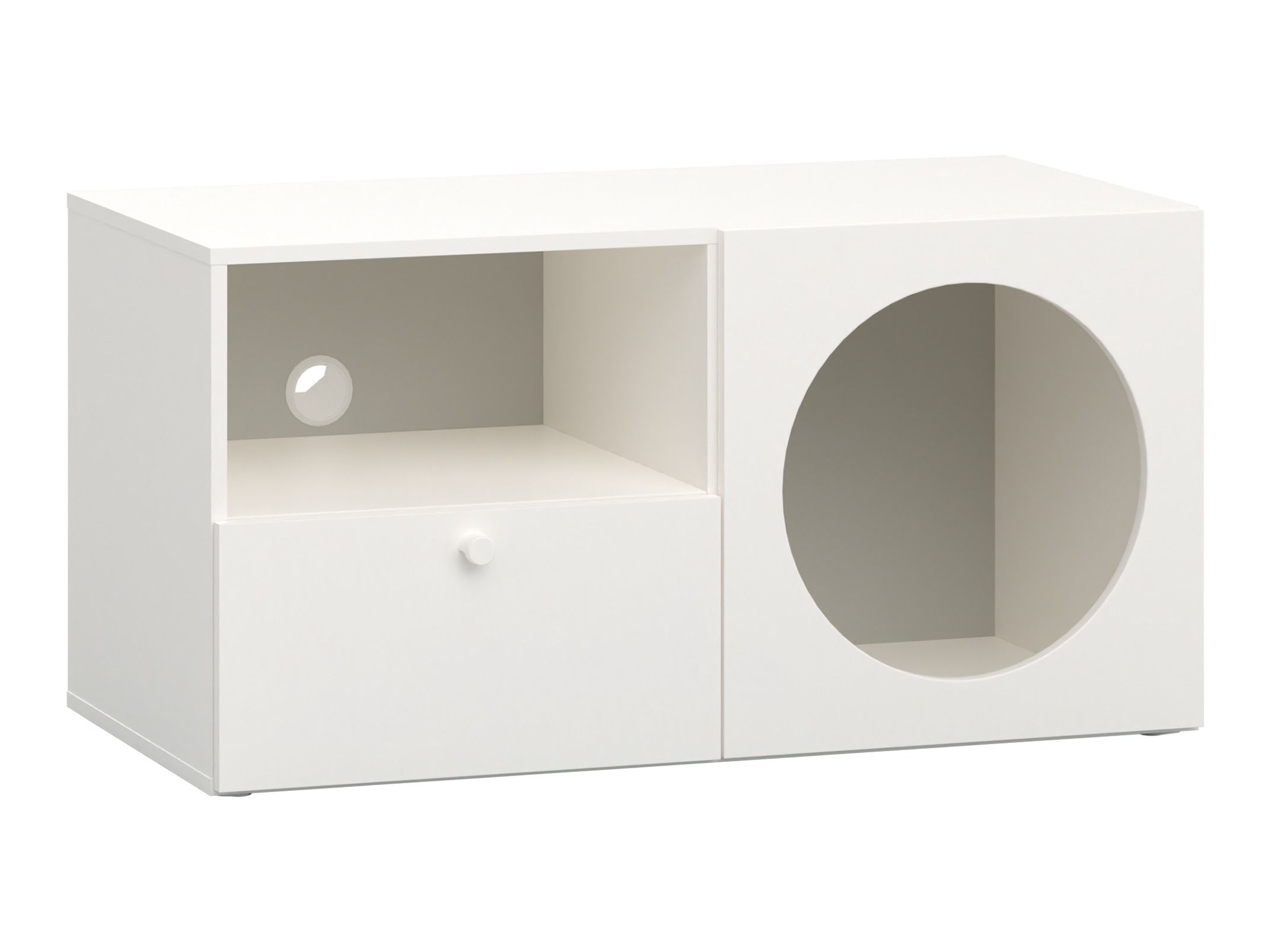 TV-Möbel Tornolo 127 (Weiss + Grau)