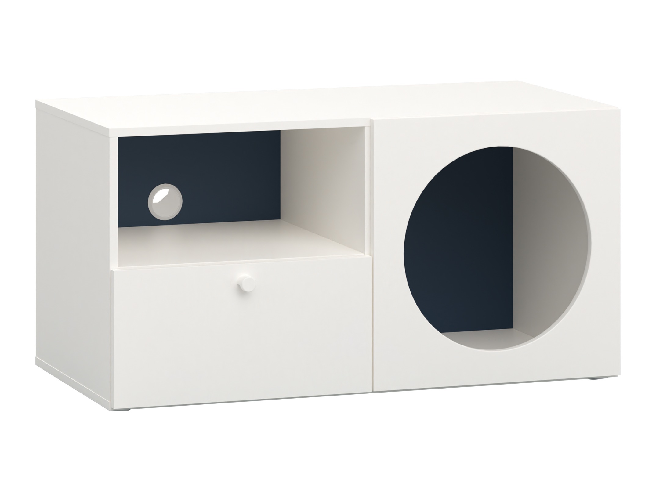 TV-Möbel Tornolo 127 (Weiss + Indigo)