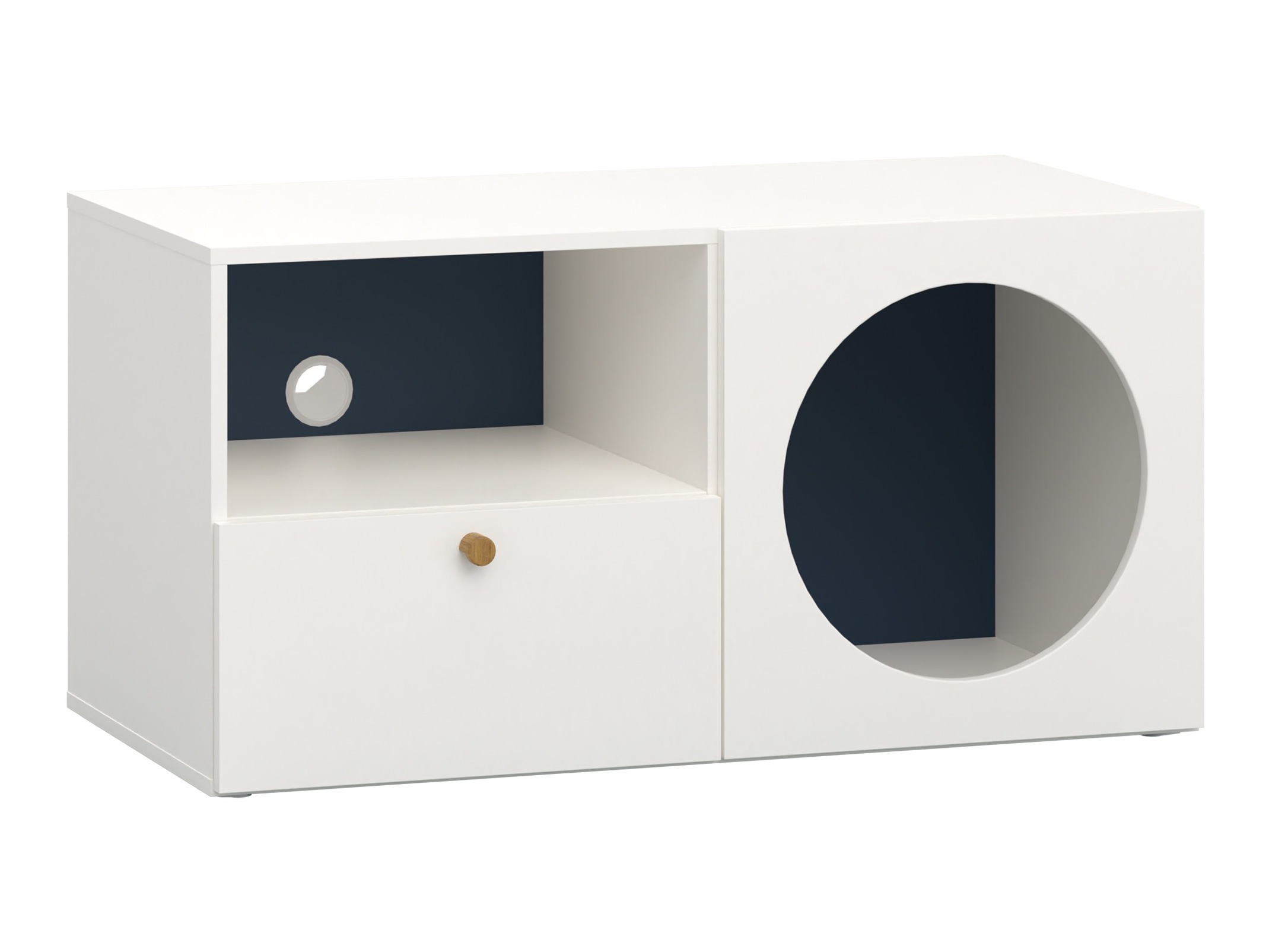 TV-Möbel Tornolo 127 (Weiss + Indigo)