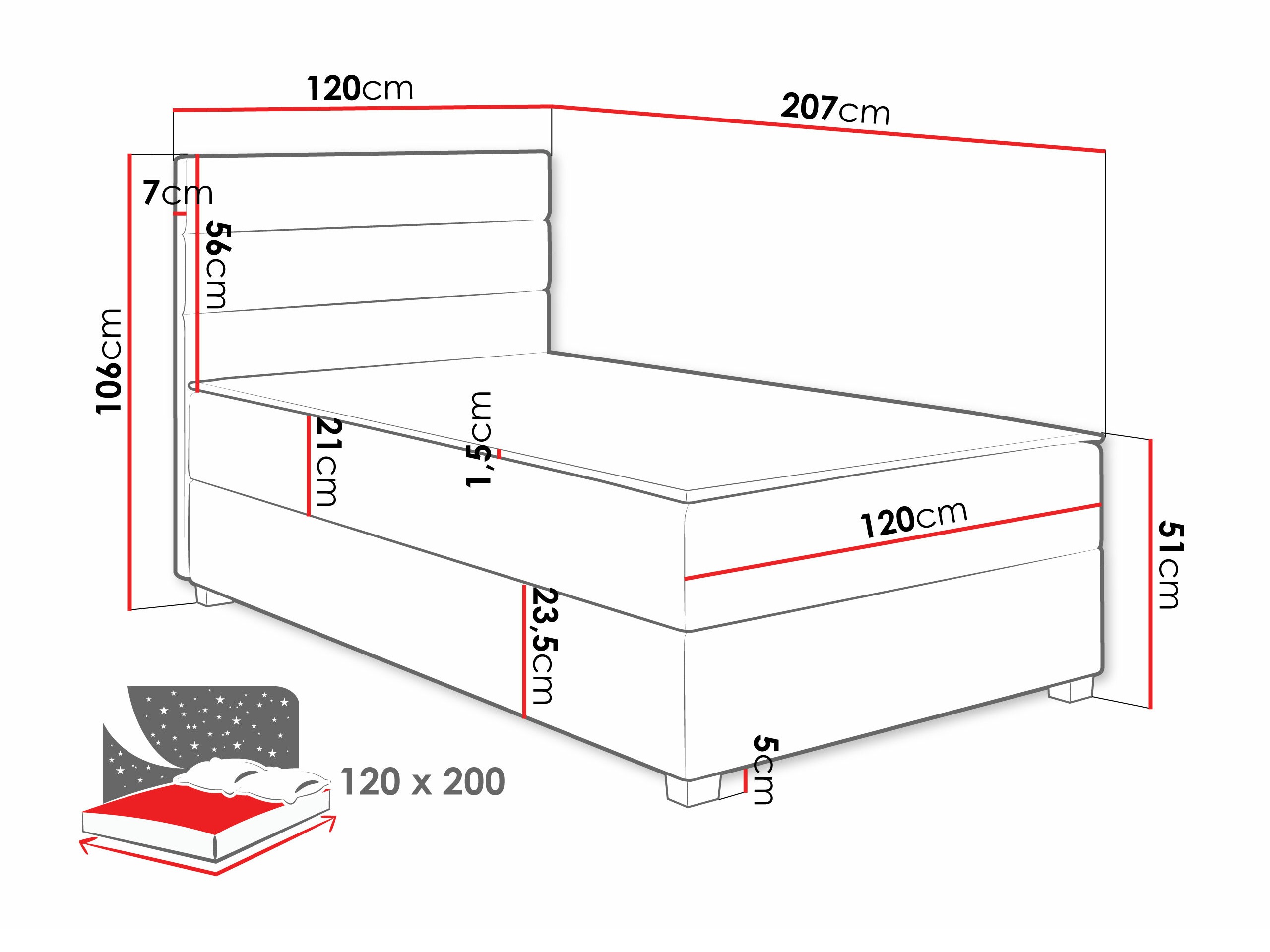 Boxspringbett Delphio (Manila 09)