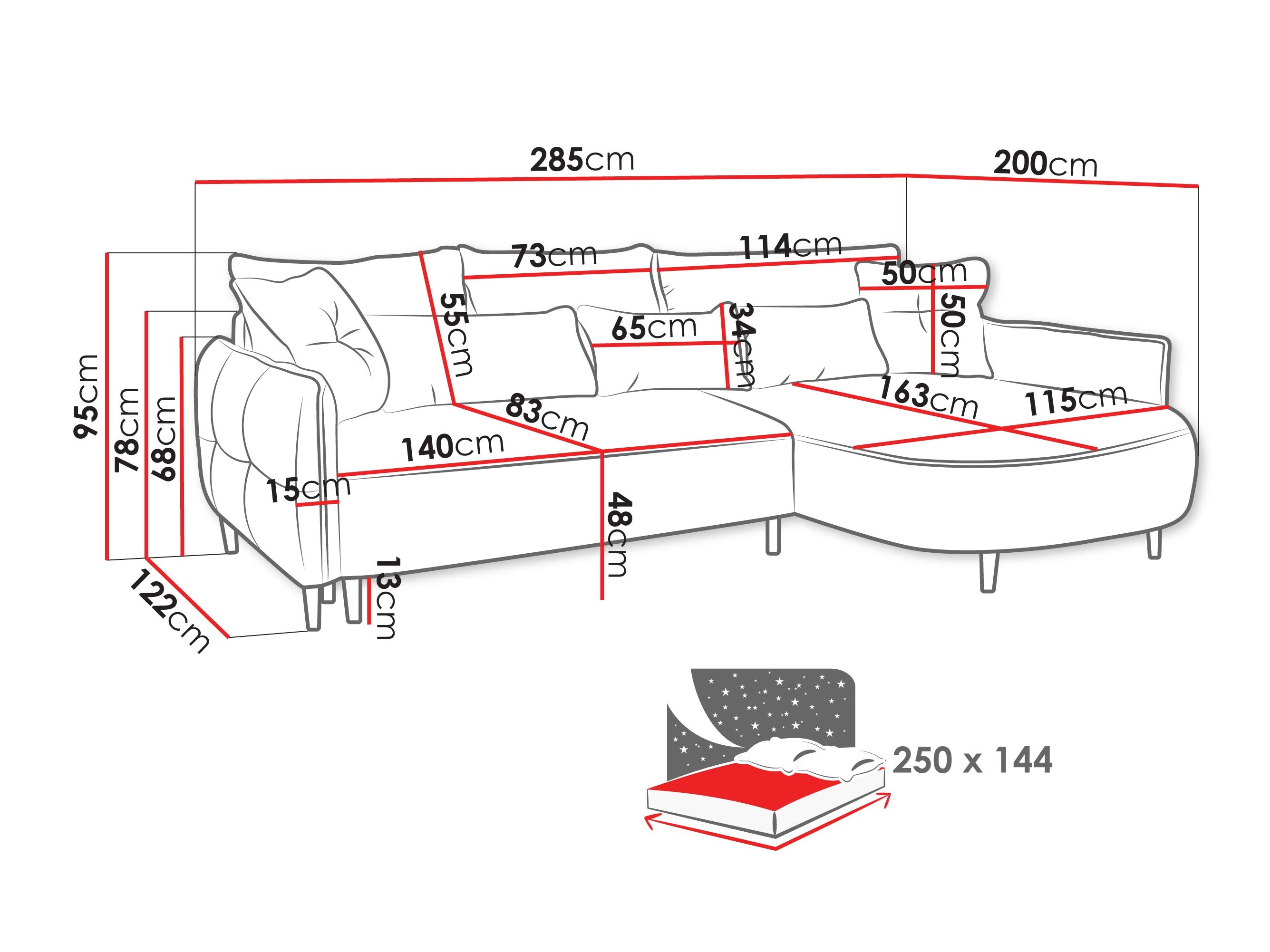 Ecksofa TrendyNest Prunal (Glow 05)