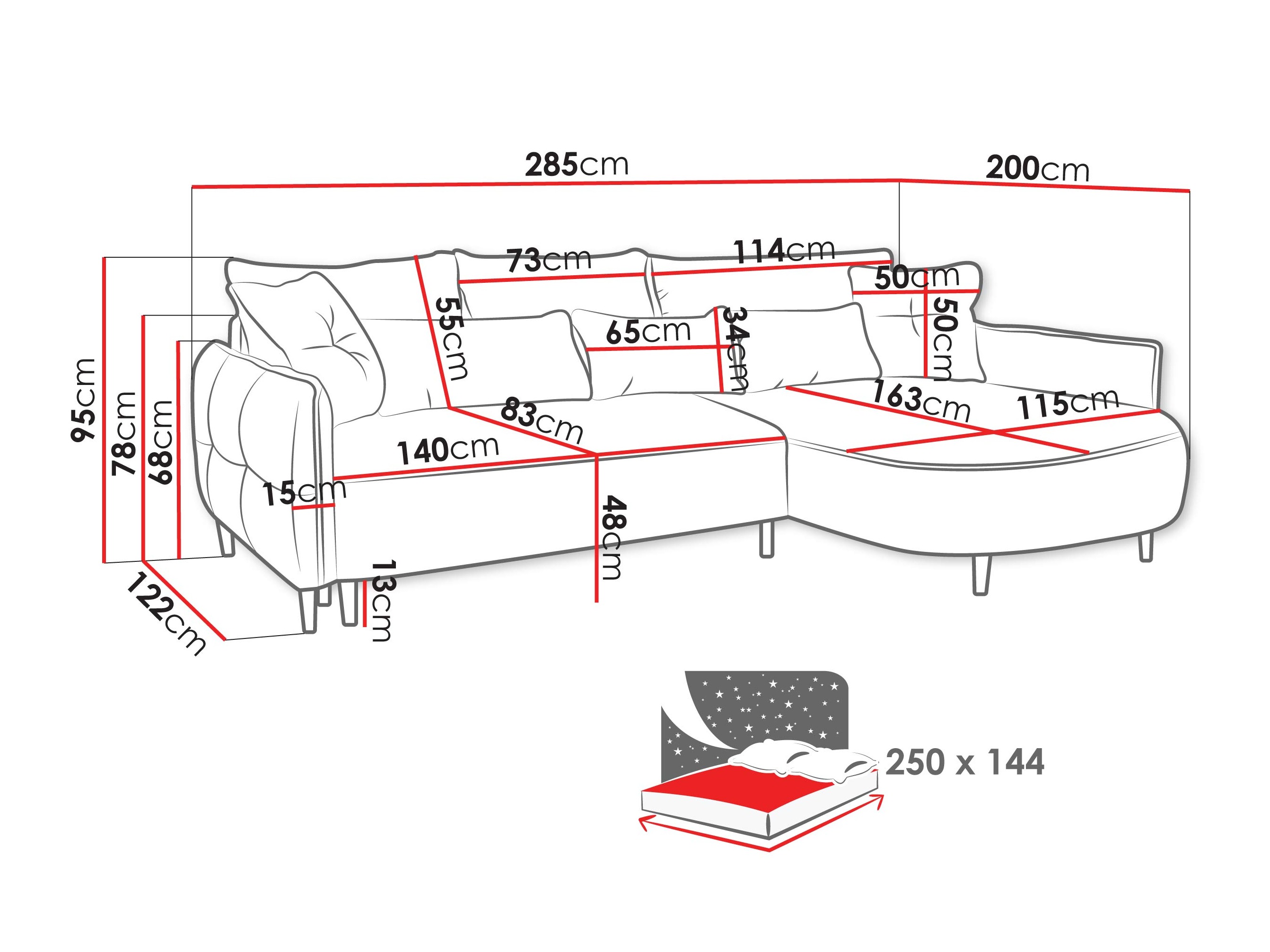 Ecksofa TrendyNest Prunal (Glow 15)