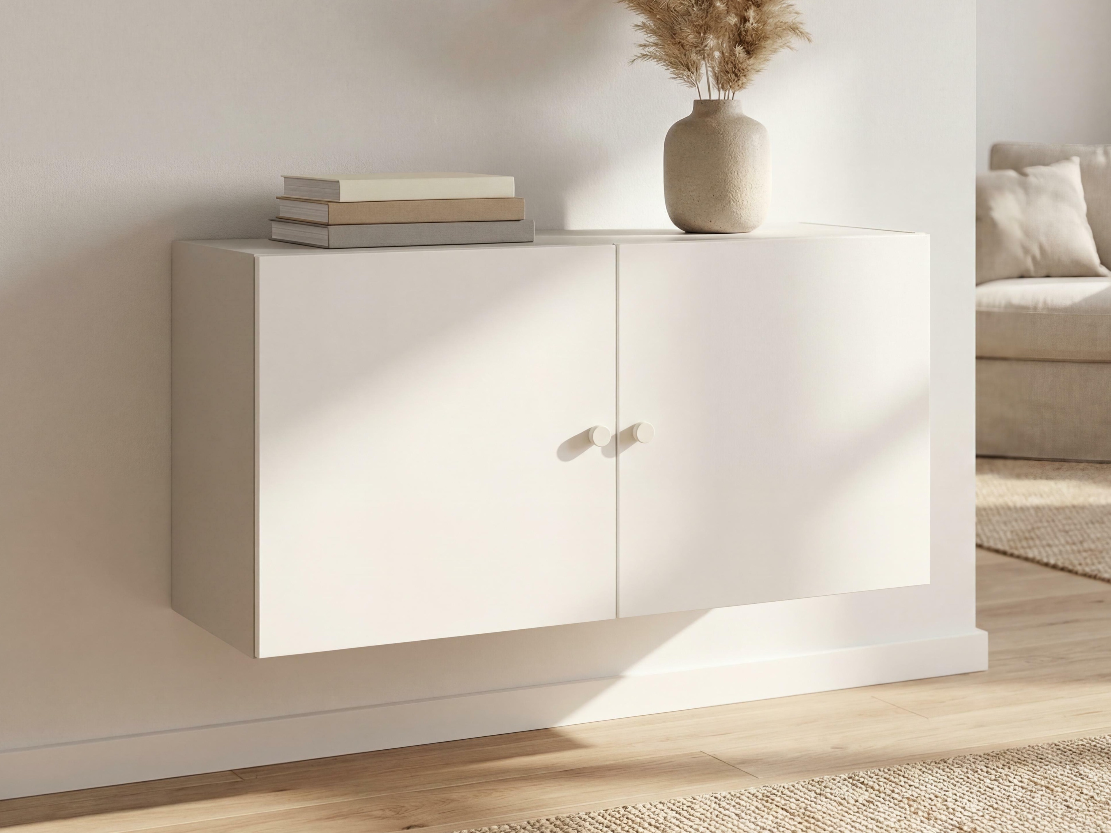 Hängeschrank Tornolo 128 (Weiss + Grau)