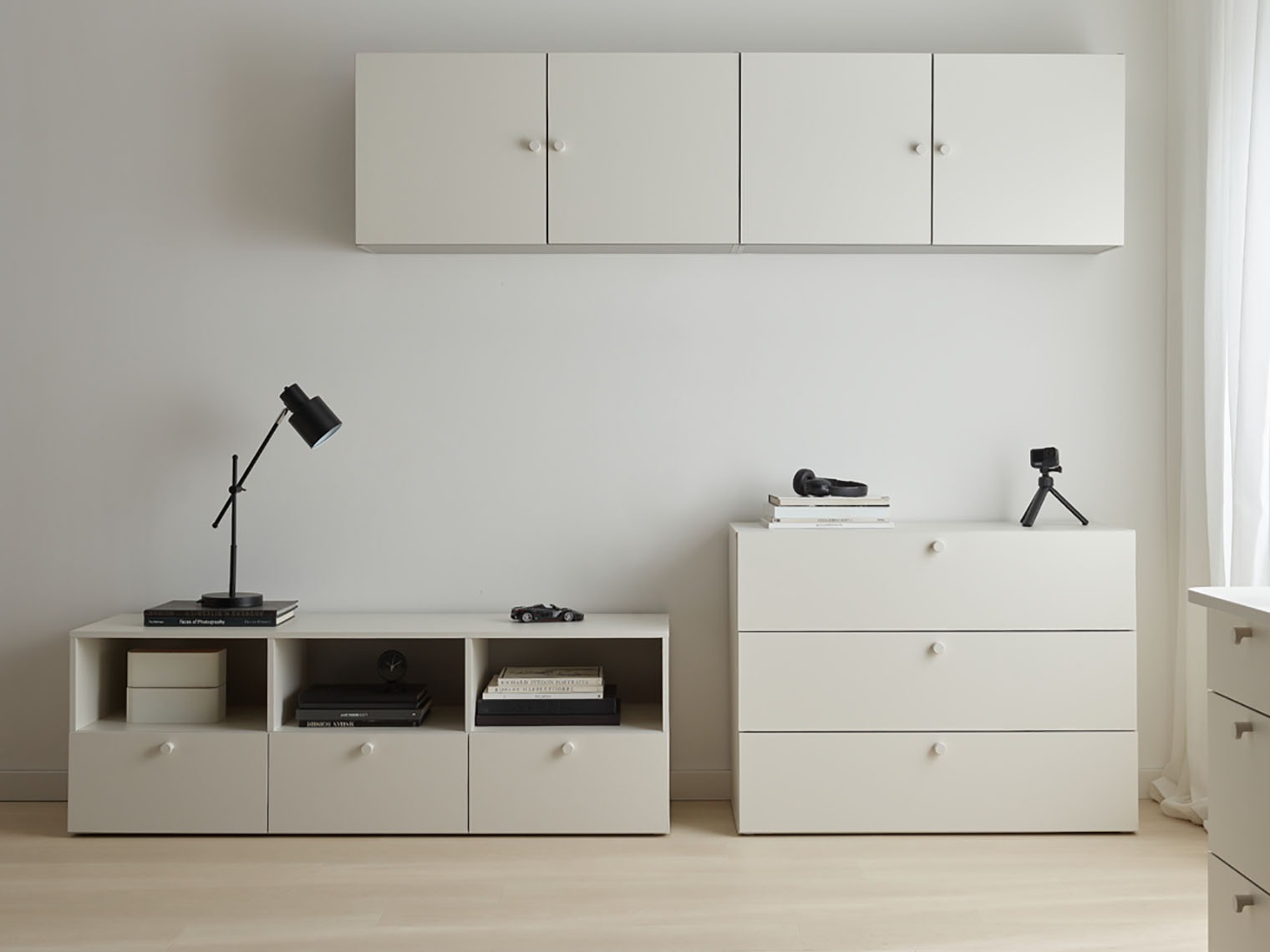 Hängeschrank Tornolo 128 (Weiss + Grau)