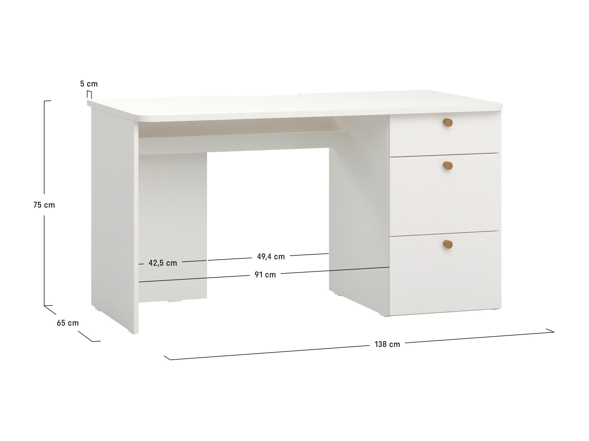 Bürotisch Tornolo 132 (Rechts)