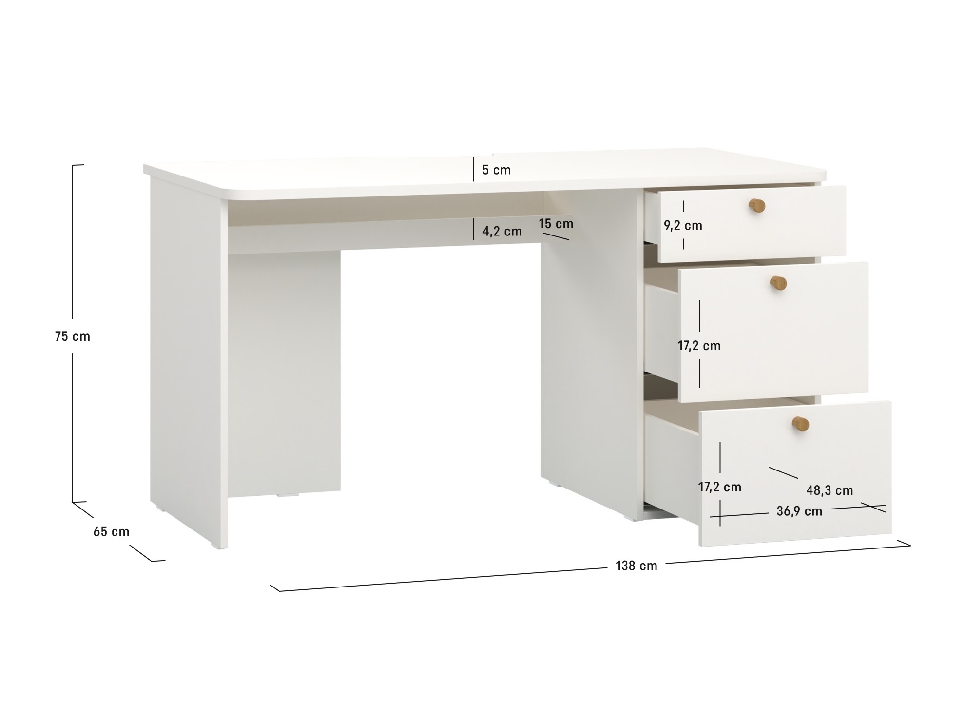 Bürotisch Tornolo 132 (Rechts)