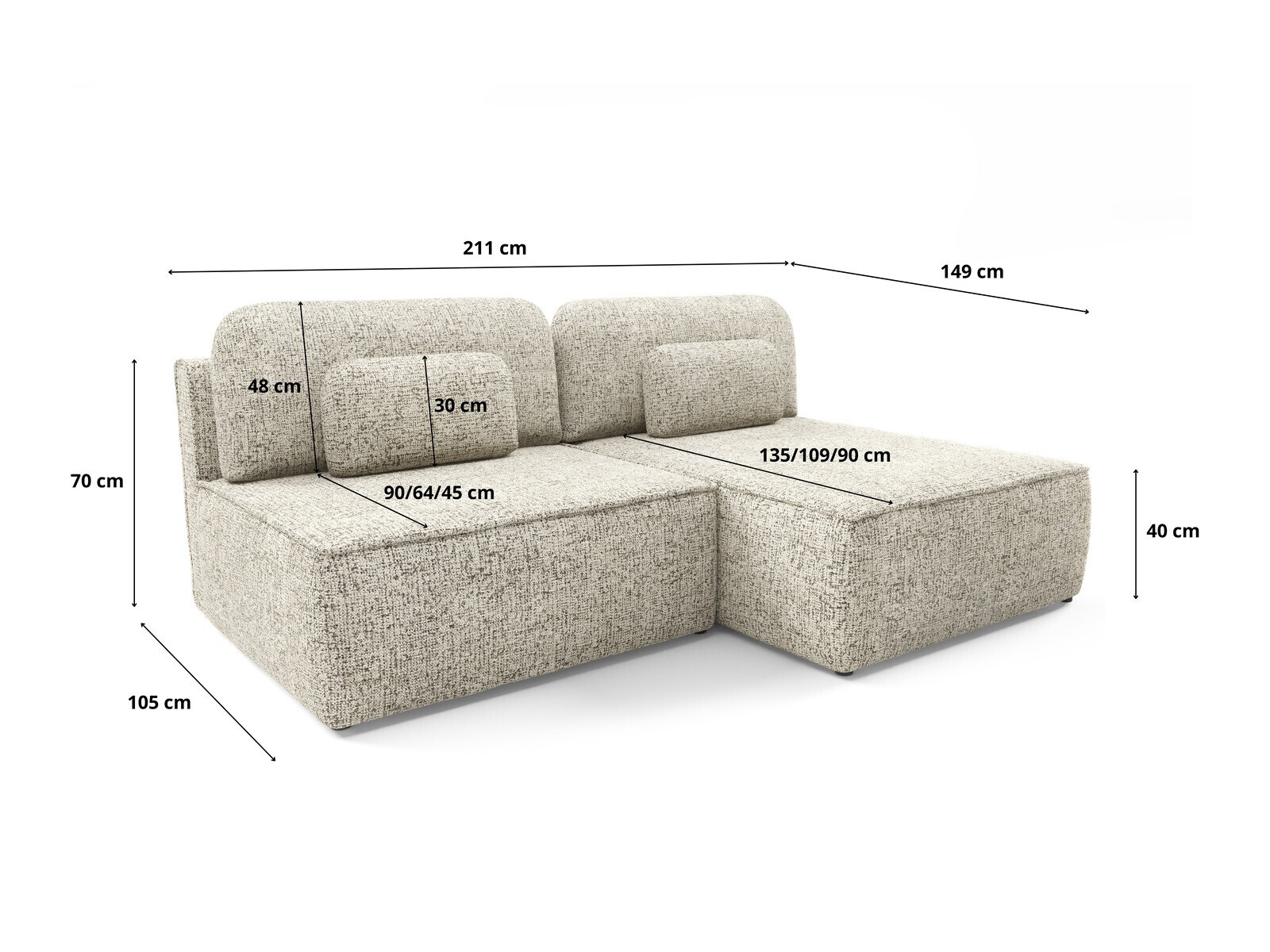 Ecksofa Franklin 215 (Bella 40)