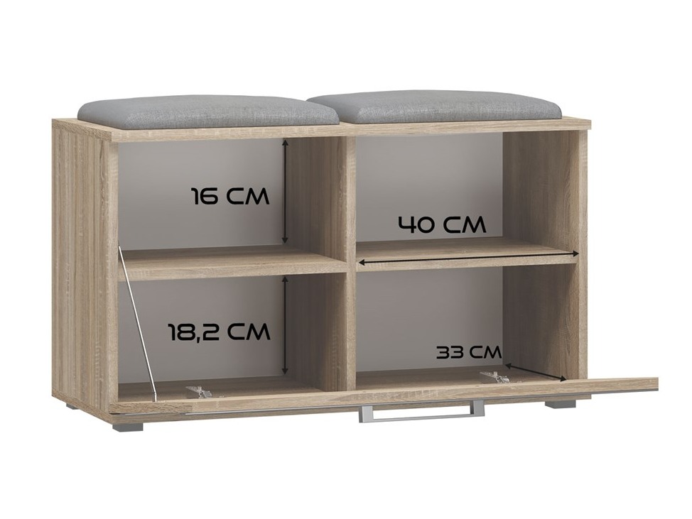 Schuhschrank Mandeville 179 (Sonoma eichenholz)