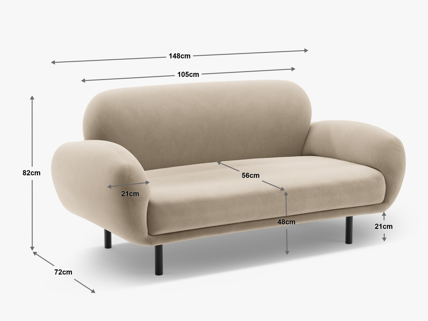Sofa Beckley 342 (Casino Schwarz)