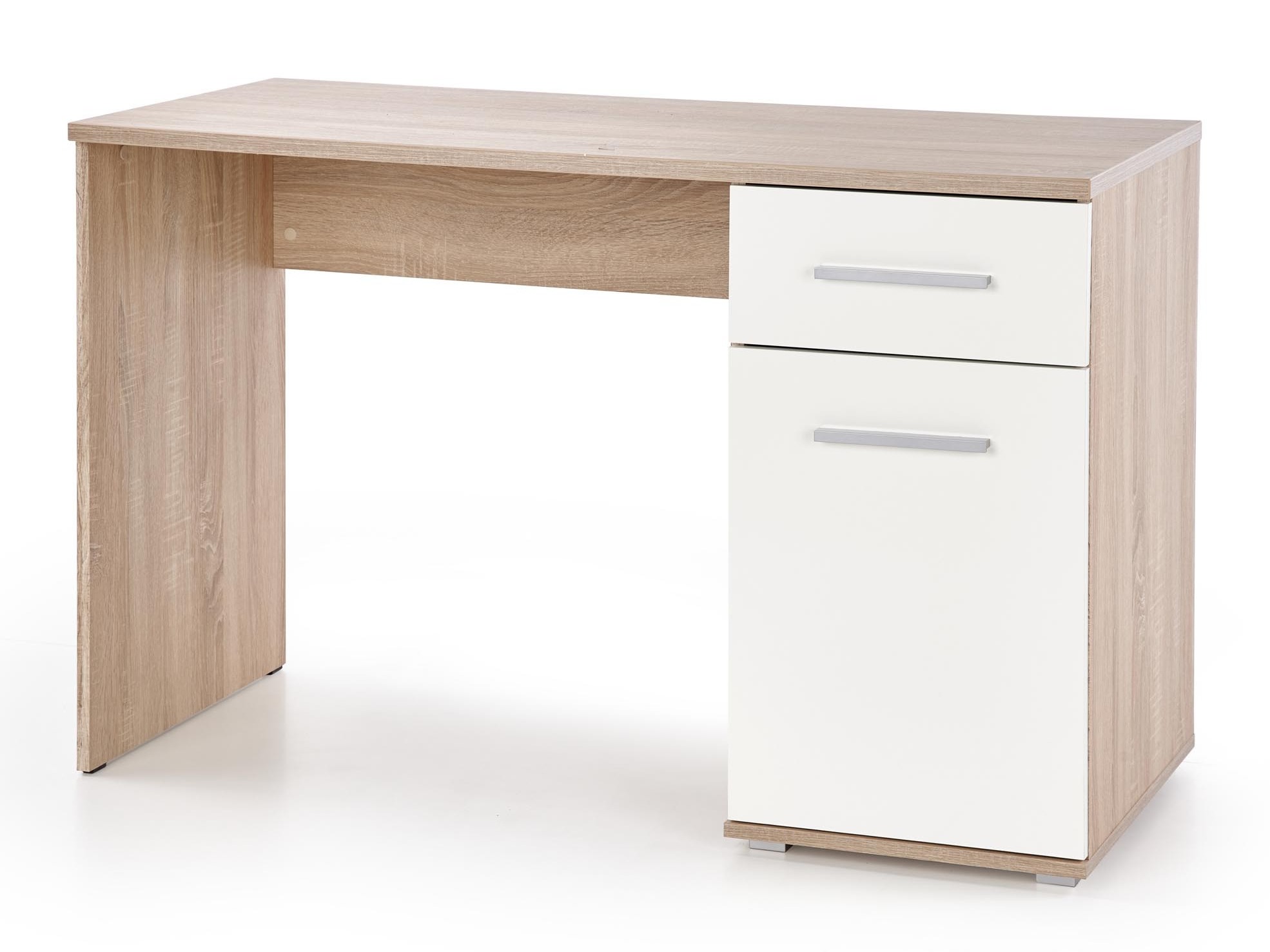 Bürotisch Cirveso 114 (Sonoma eichenholz + Weiss glänzend)