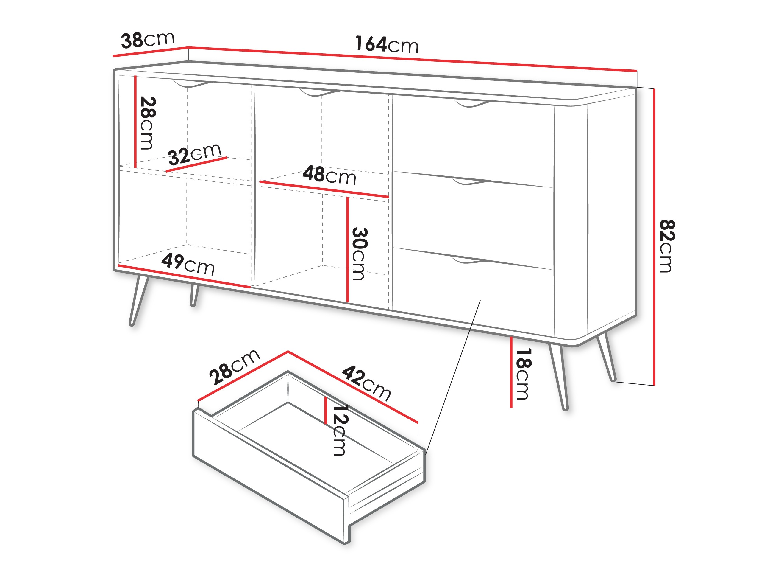 Kommode Lectum I (Graphit)
