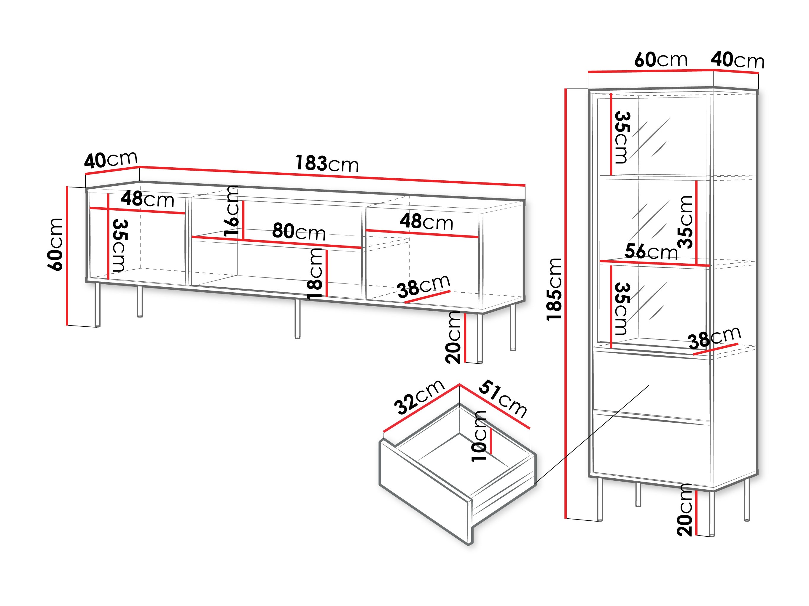 Wohnzimmer-Set Merevai 107 (Eiche)
