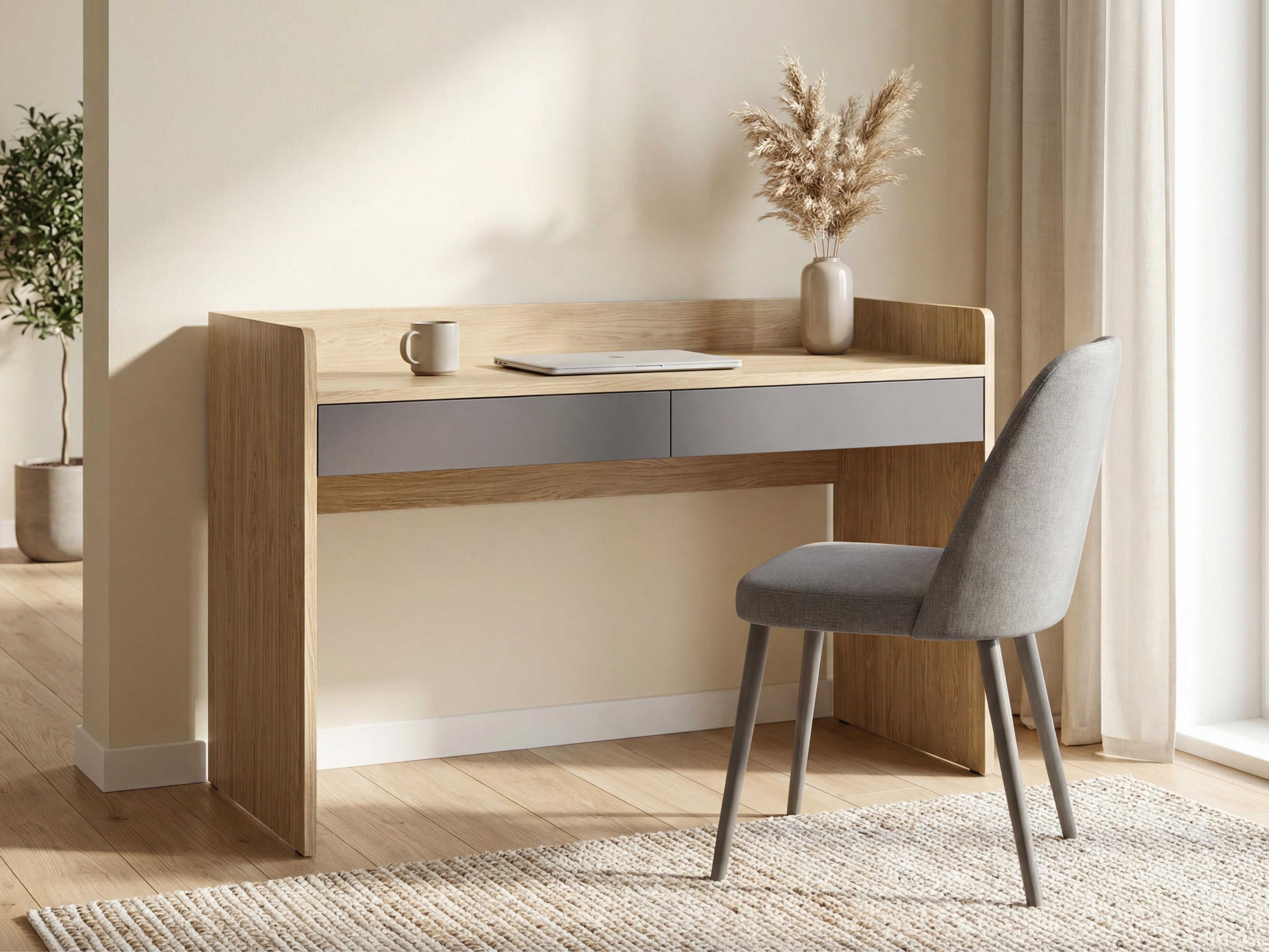 Bürotisch Velrome 101 (Eichenholzoptik + Graphit)