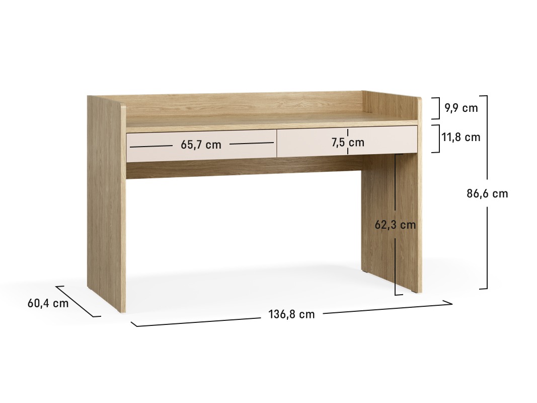 Bürotisch Velrome 101 (Eichenholzoptik + Graphit)