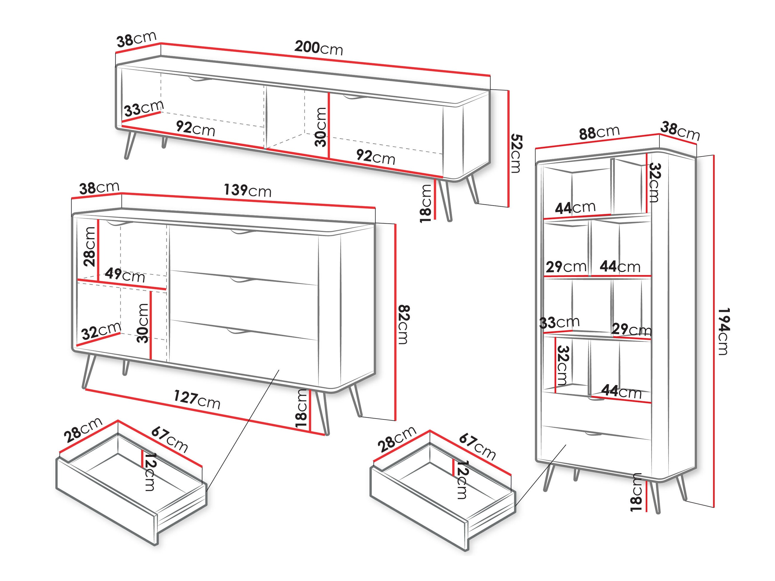 Wohnzimmer-Sets Lectum I (Beige)