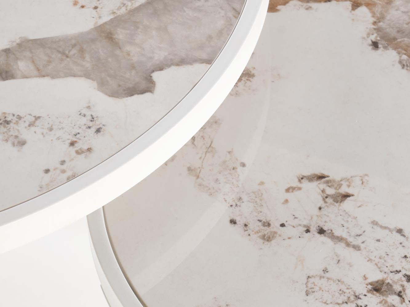 Couchtischset Houston 1658 (Weiss + Weisser Marmor)