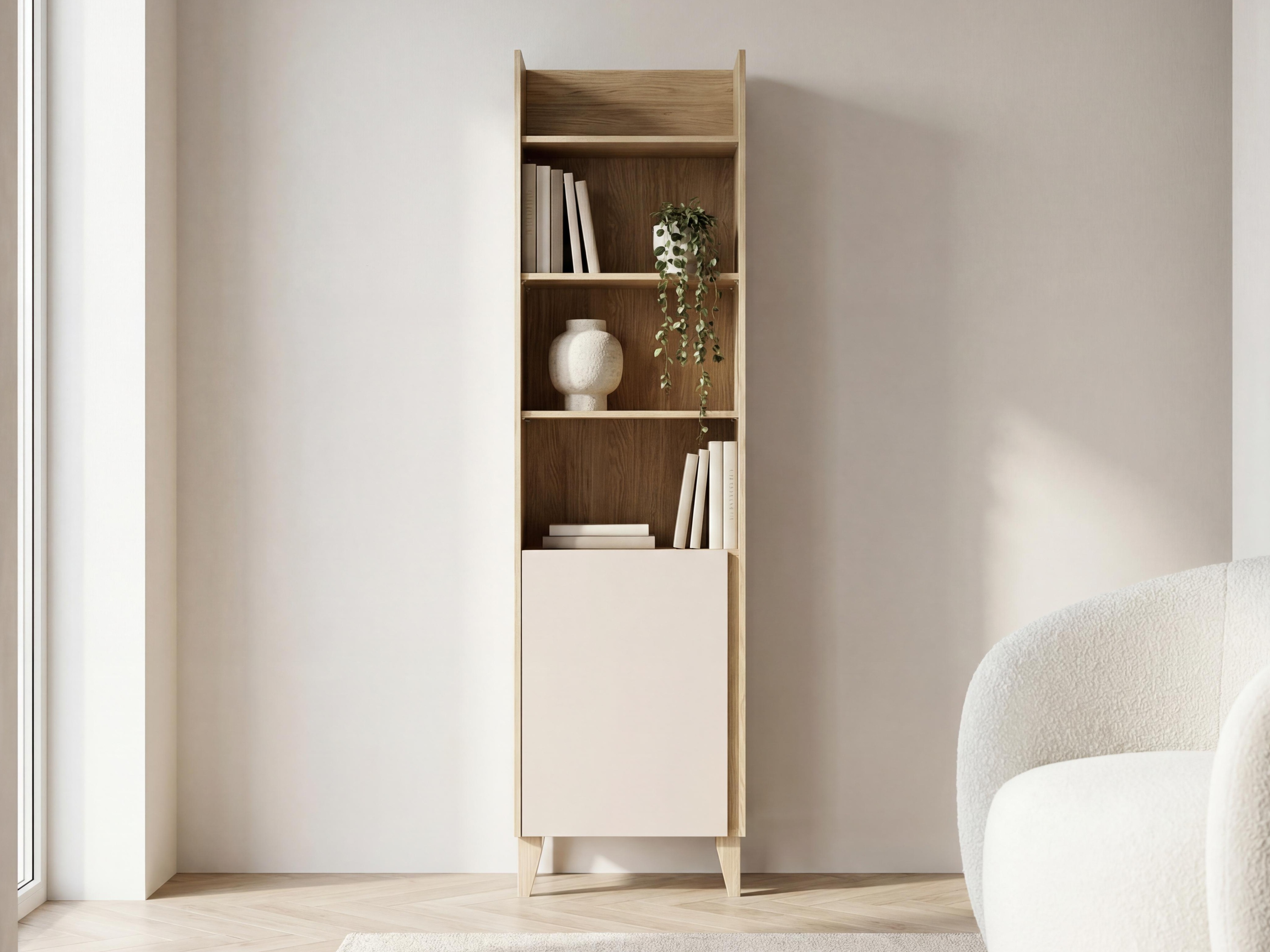 Regal Velrome 103 (Eichenholzoptik + Beige)