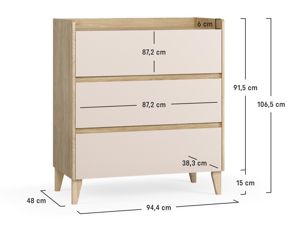 Kommoden Velrome 105 (Eichenholzoptik)