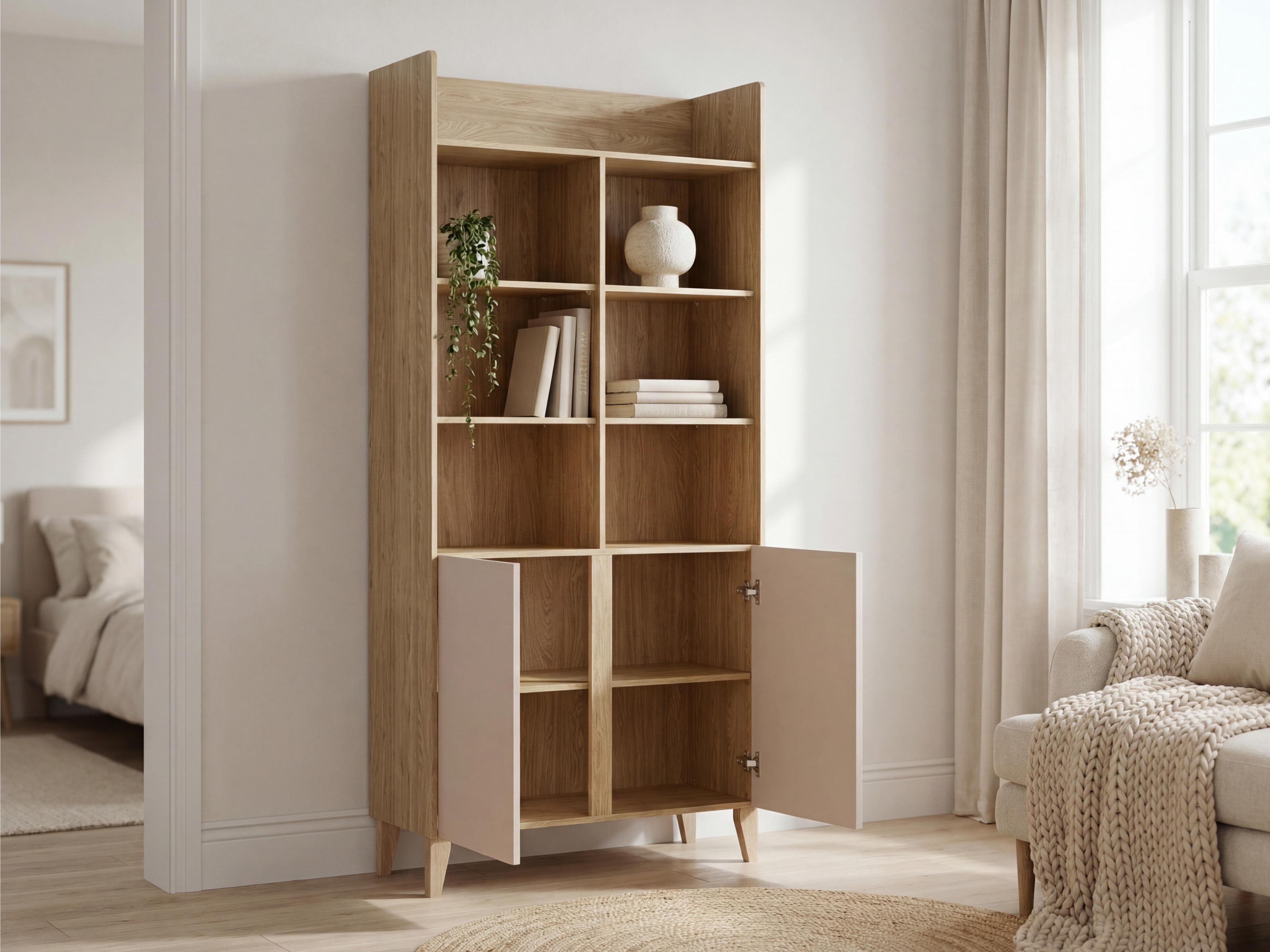 Regal Velrome 104 (Eichenholzoptik + Beige)