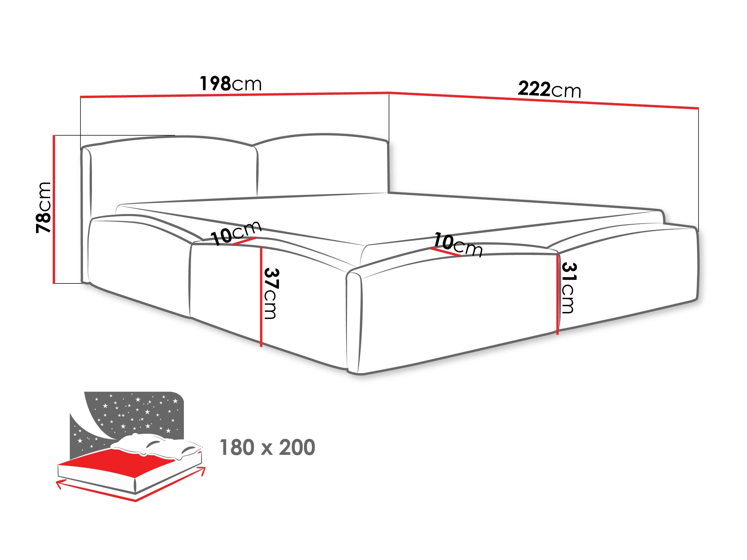 Bett TrendyNest Caprio (Lumo 55)